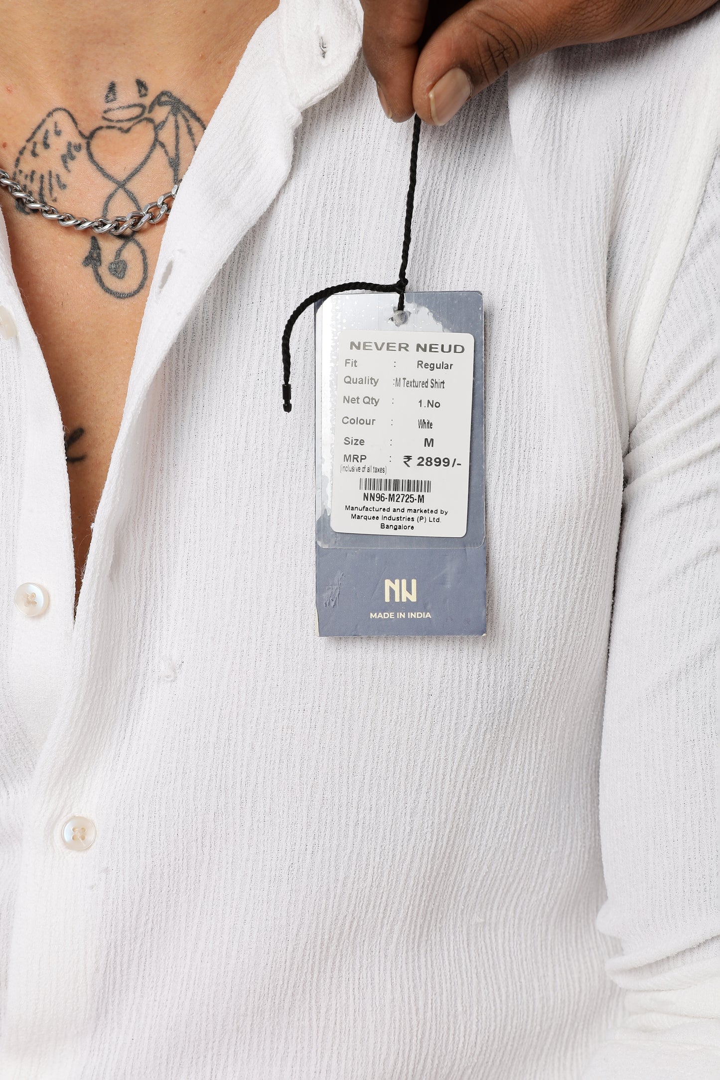 Men Textured Shirt-White