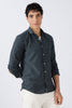 Men Dapper Linen Shirts-Navy