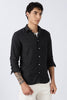Men Dapper Linen Shirts-Black