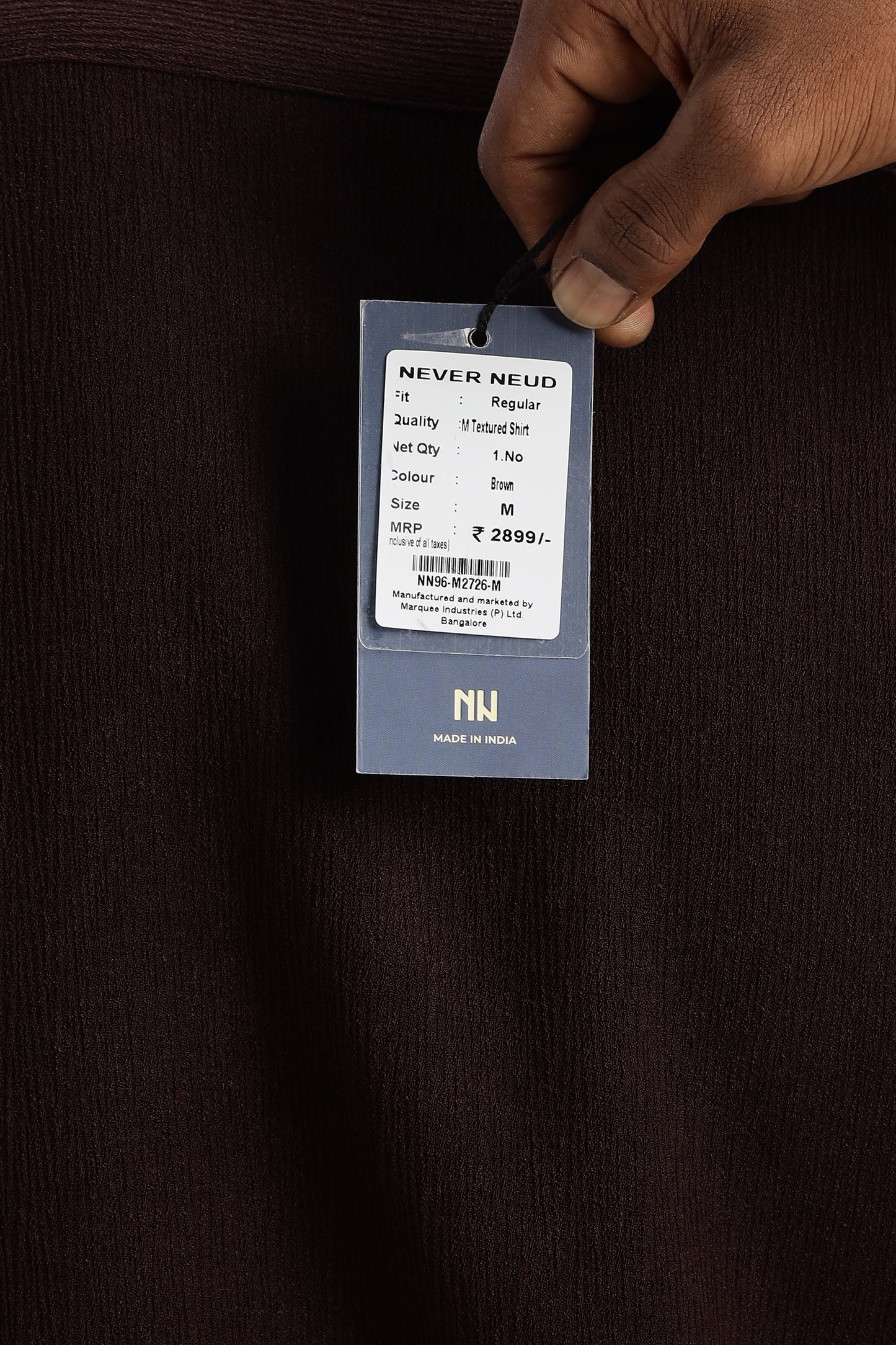 Men Textured Shirt-Brown