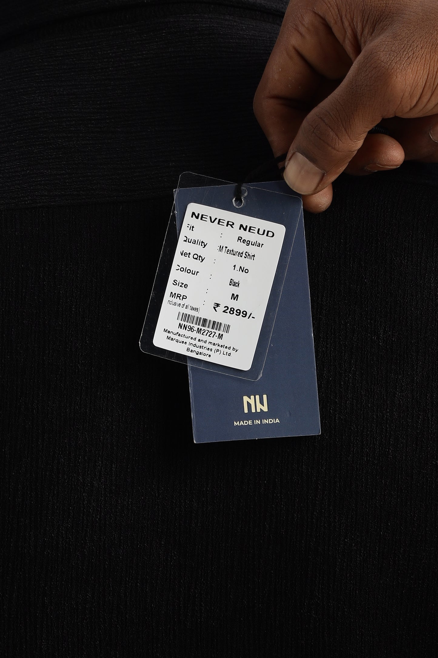 Men Textured Shirt-Black