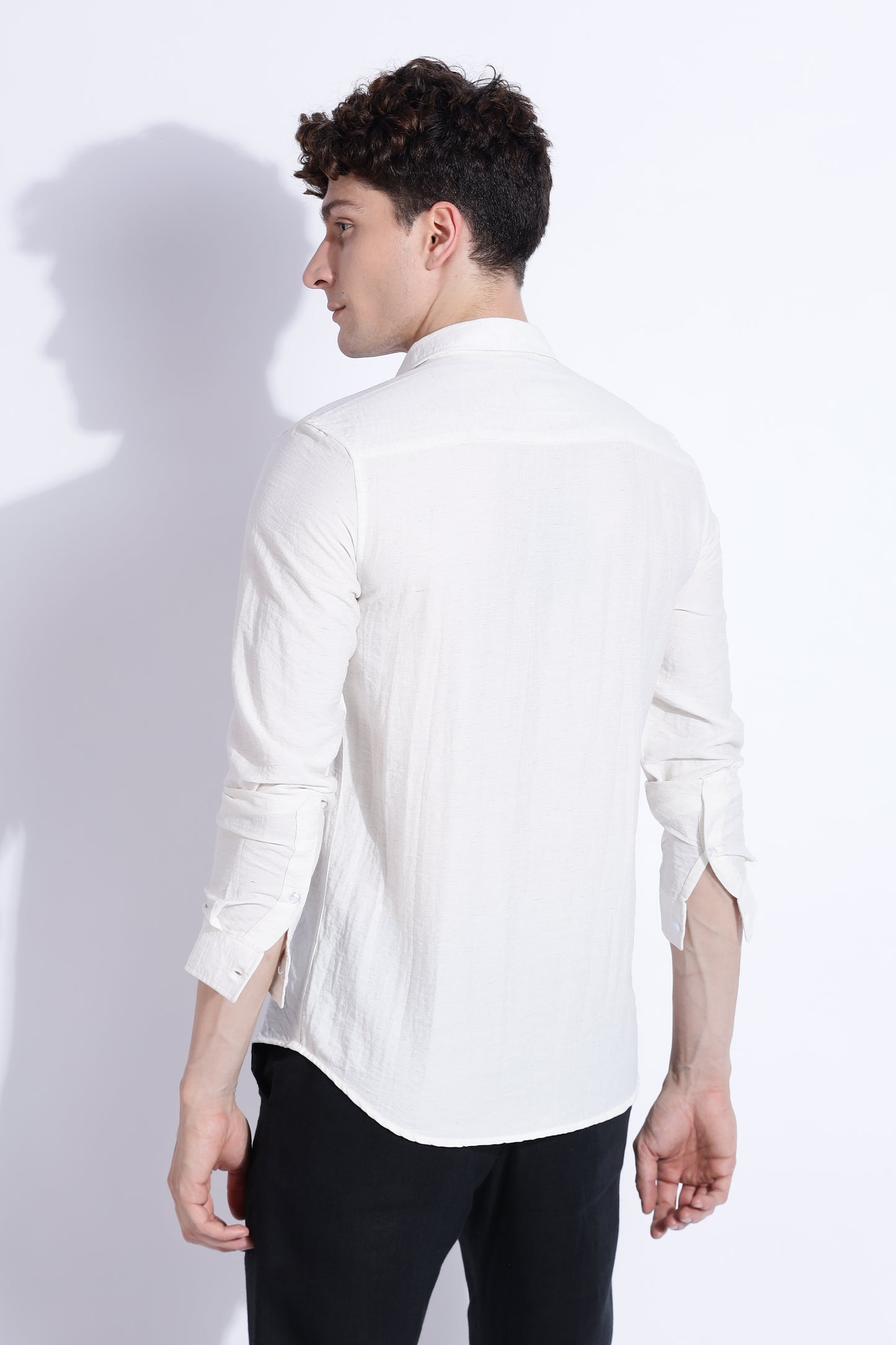 Men Lucas Look Linen Shirt- White