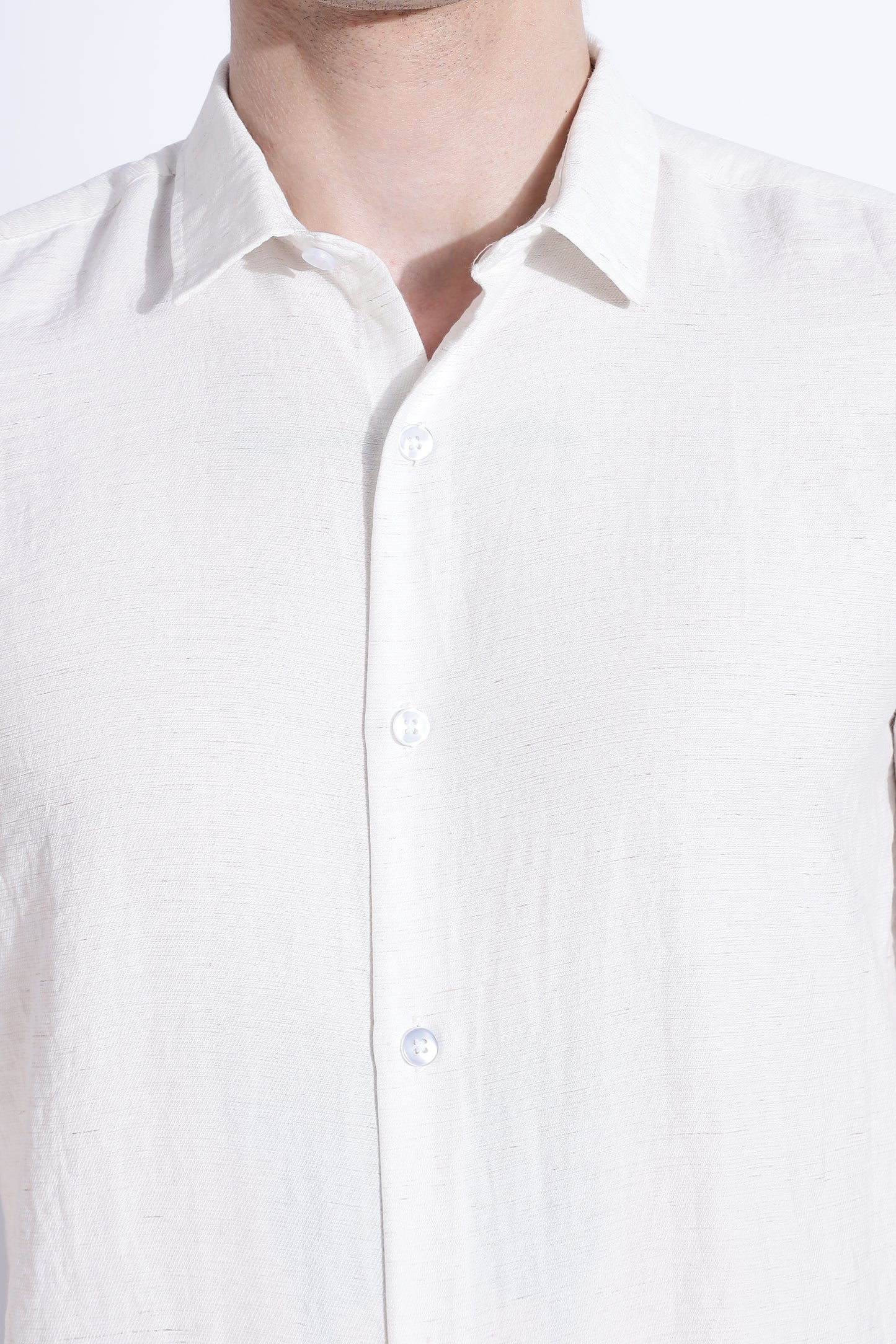Men Lucas Look Linen Shirt- White