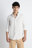Men Milange Linen Stripes Shirts-White