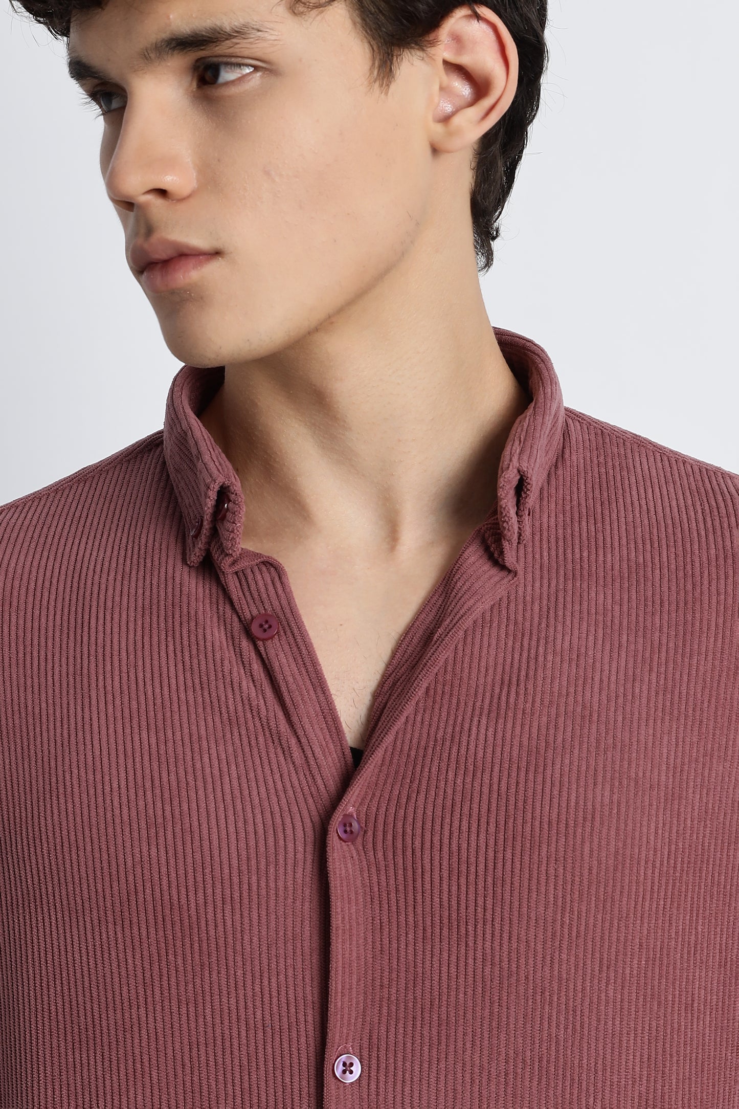 Men Corduroy Shirts-Pink