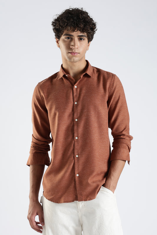 Men Dapper Linen Shirts-Rustic
