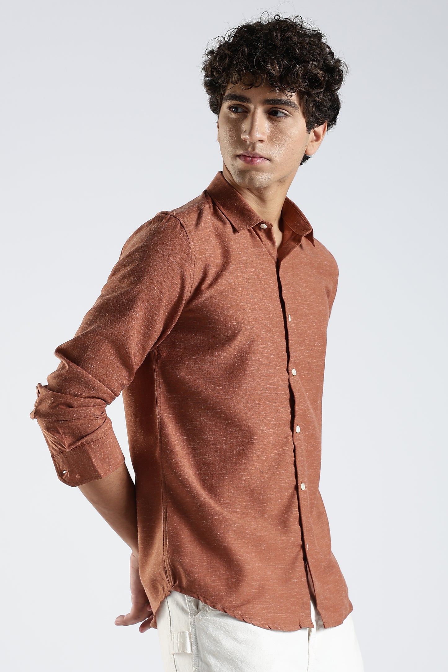 Men Dapper Linen Shirts-Rustic