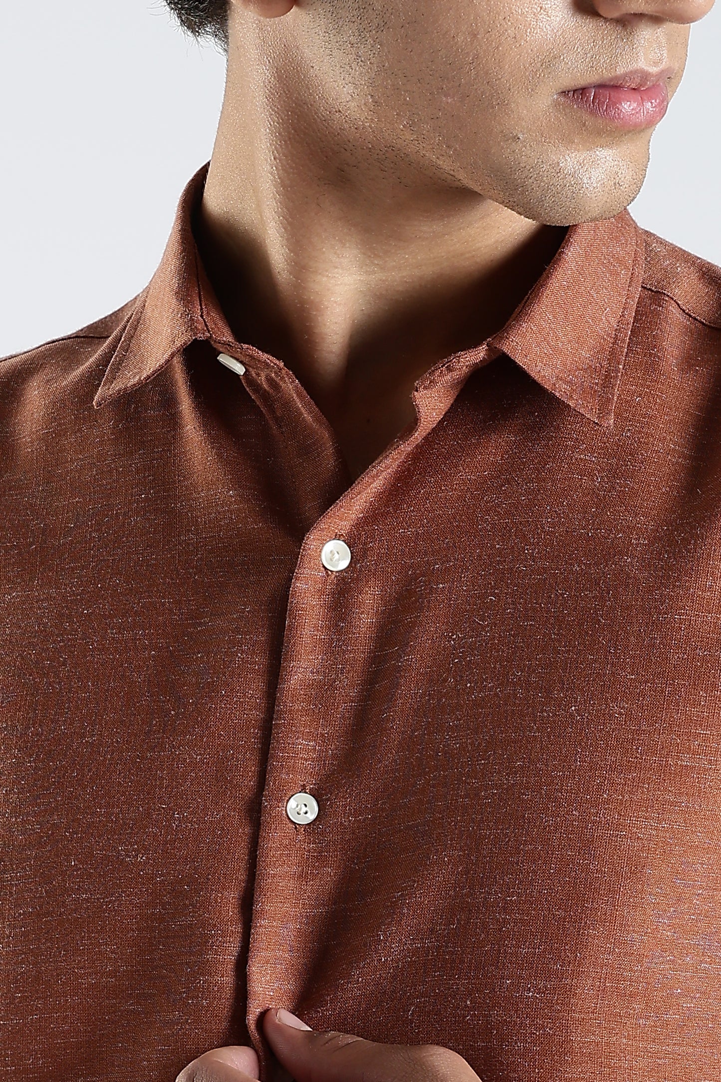 Men Dapper Linen Shirts-Rustic