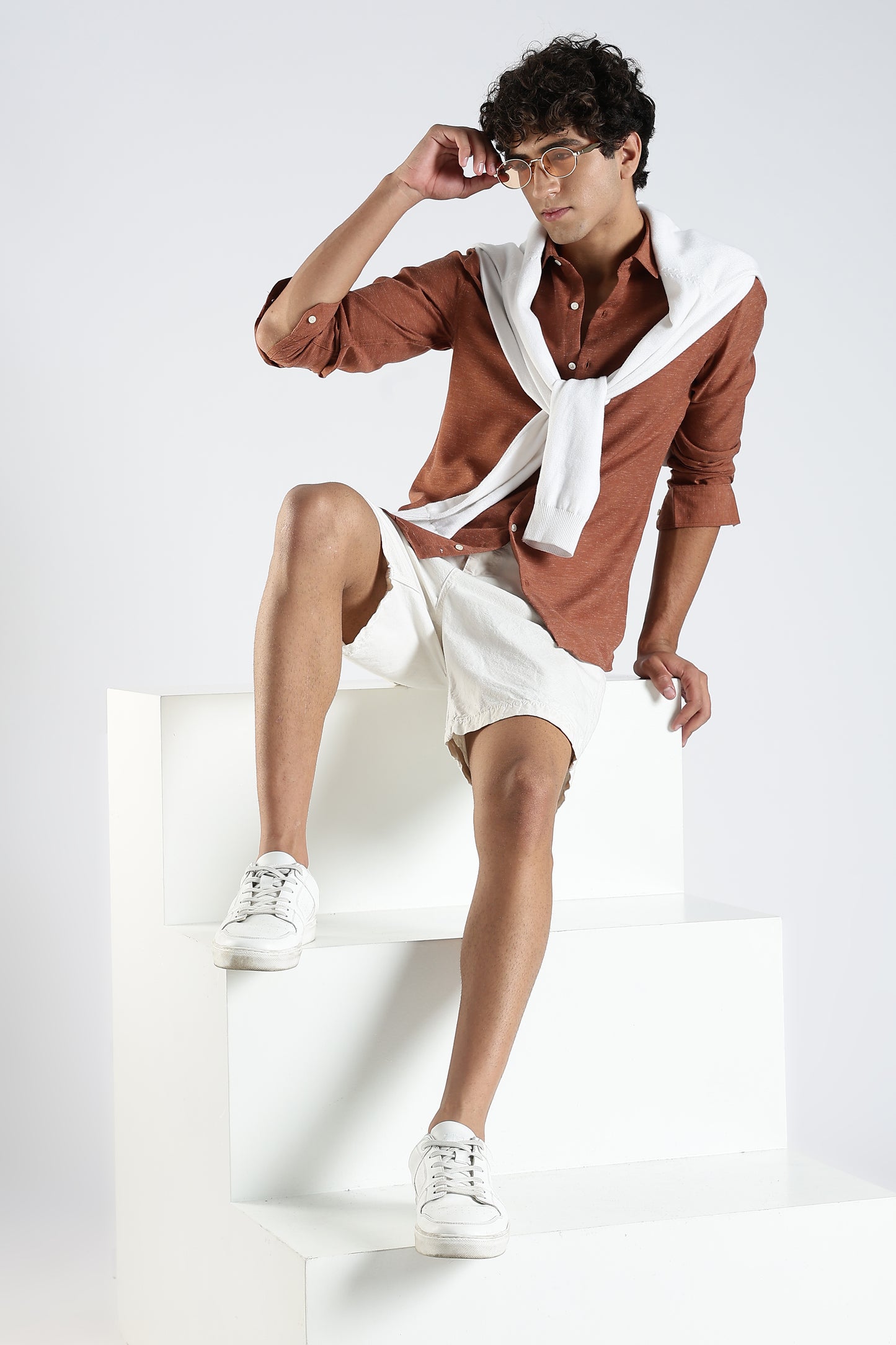 Men Dapper Linen Shirts-Rustic