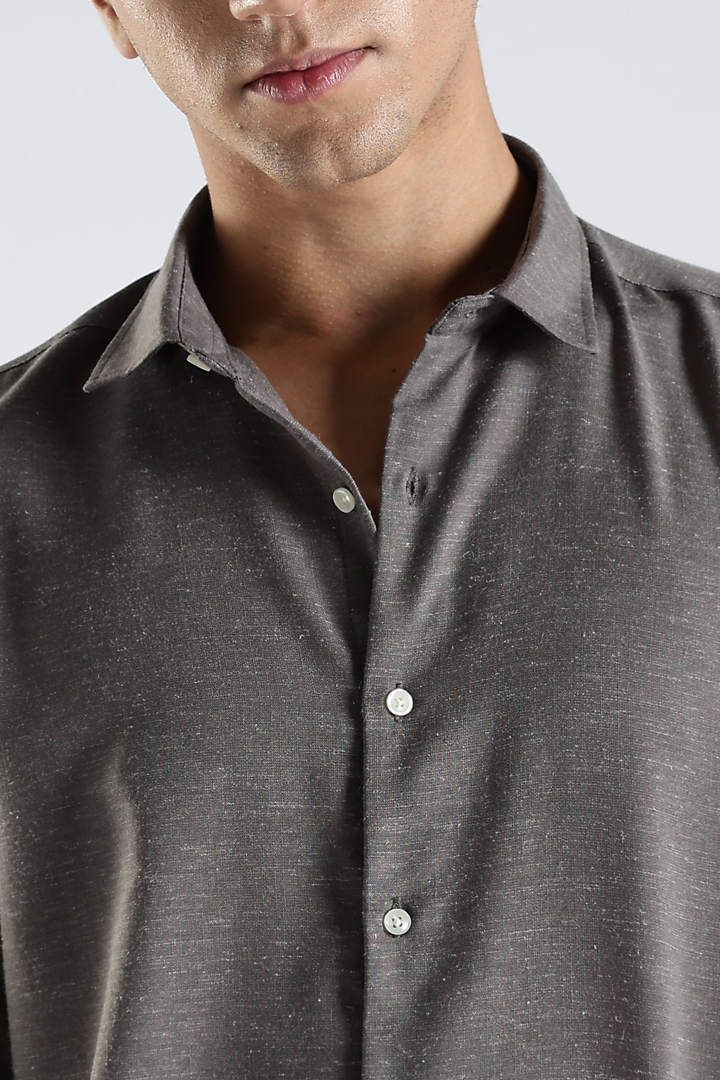 Men Dapper Linen Shirts-Dk Grey