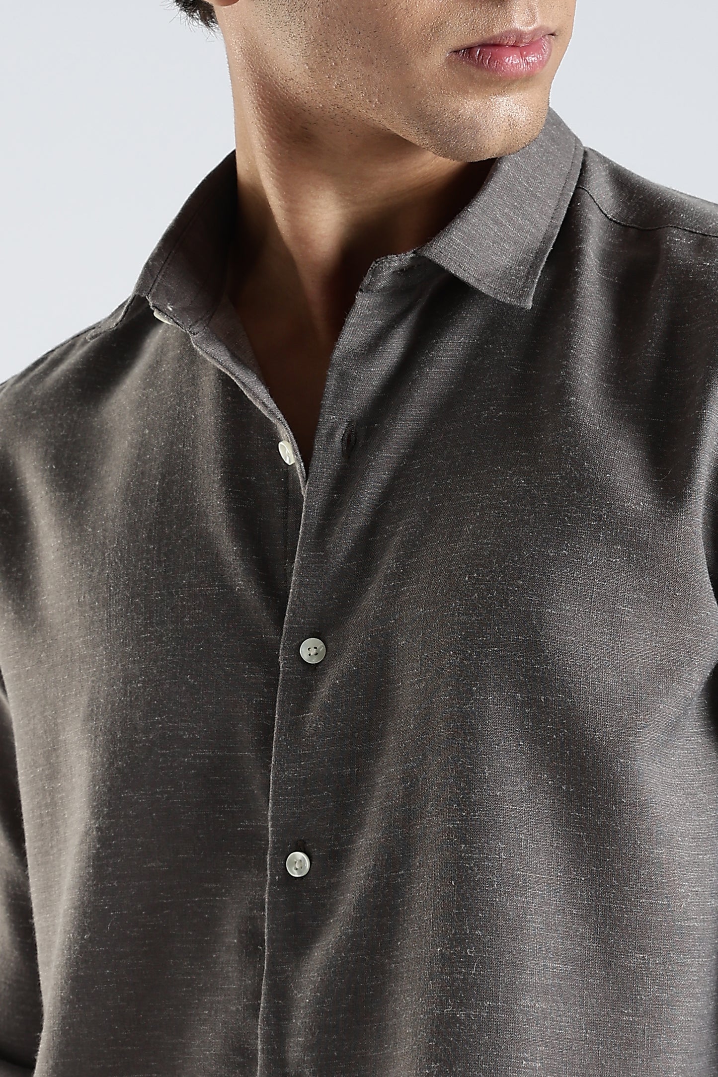Men Dapper Linen Shirts-Dk Grey