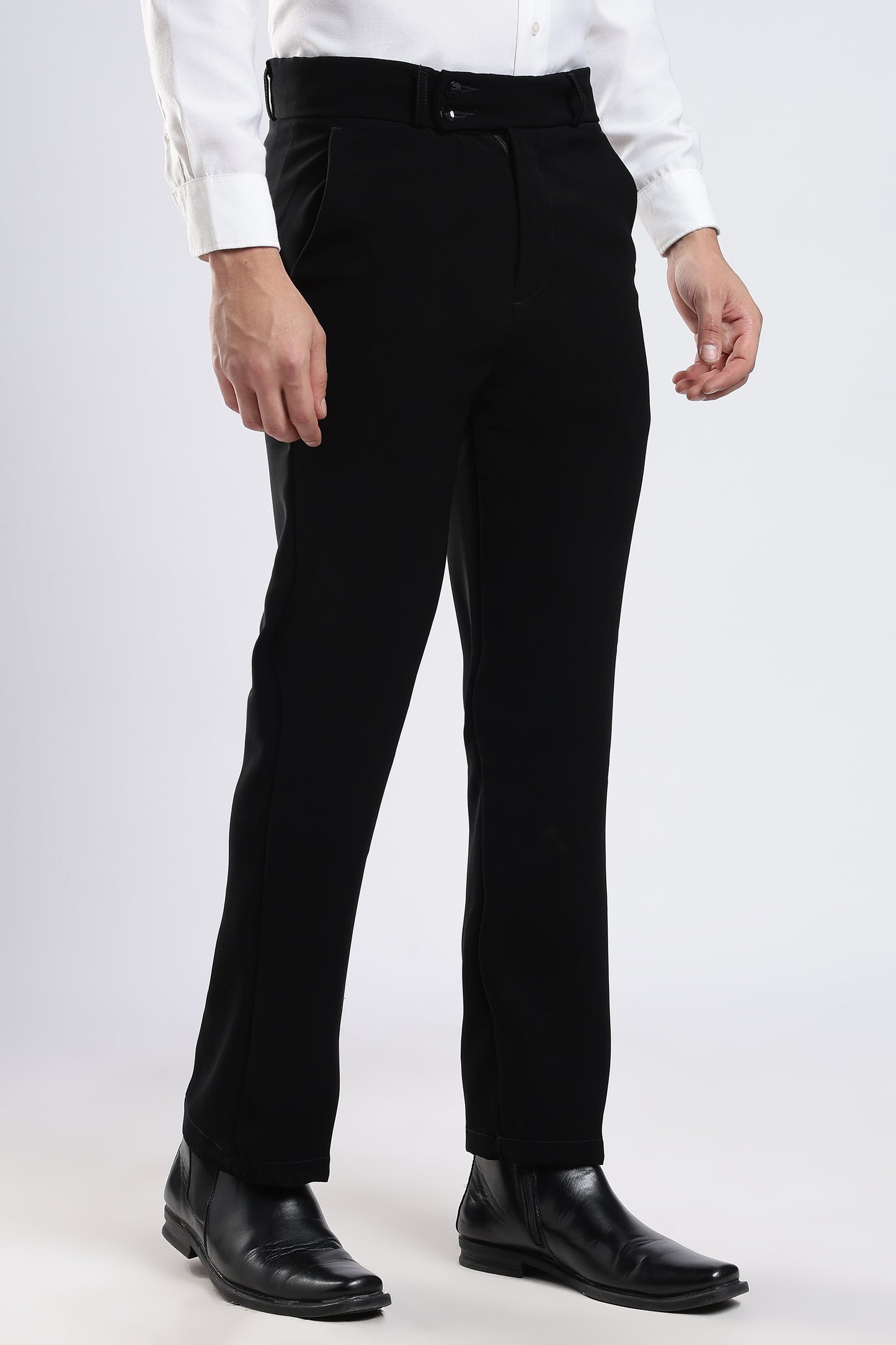 Men Japanese Boot Cut Pant-Black