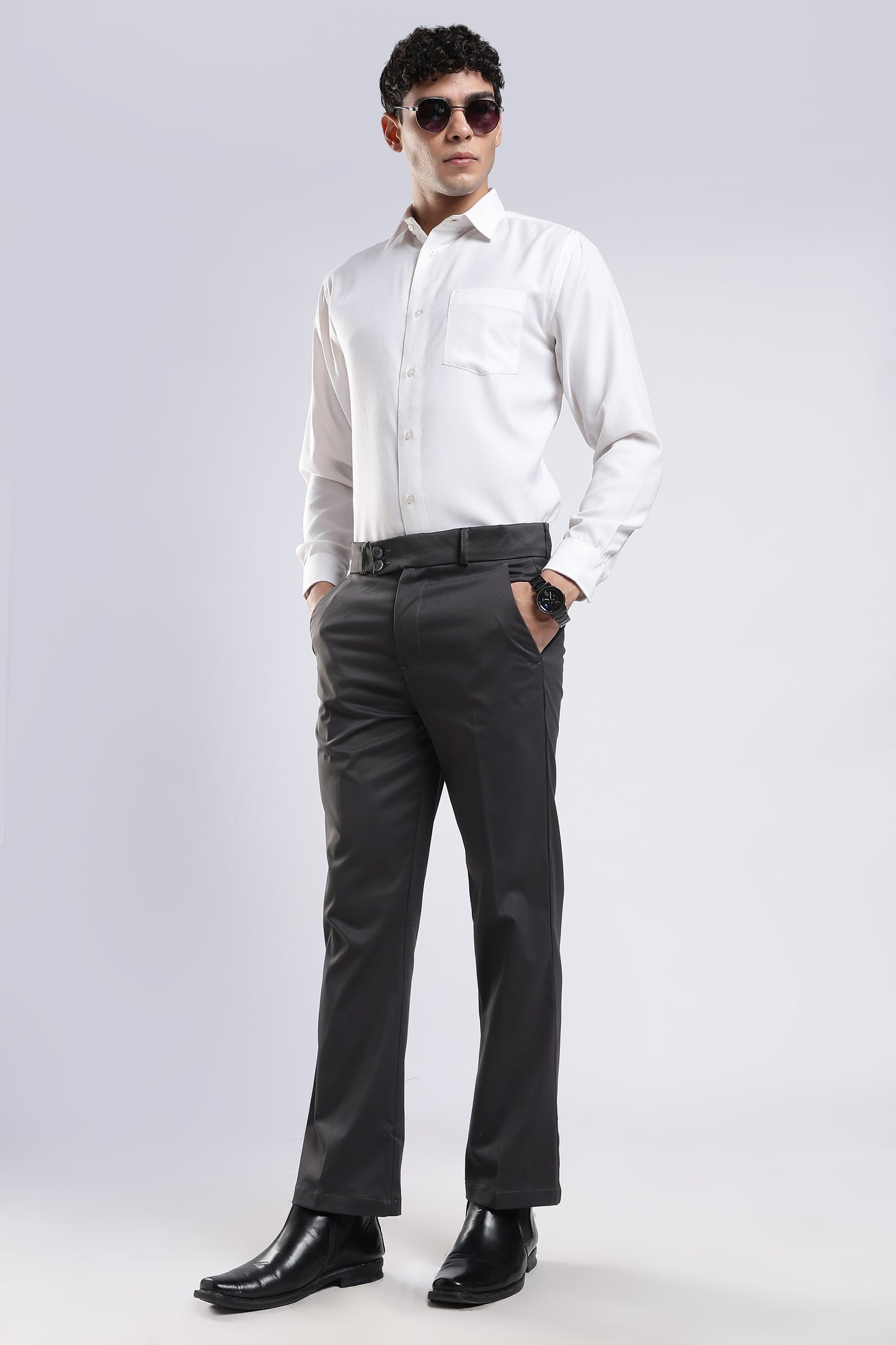 Men Boot Cut Suede-Navy