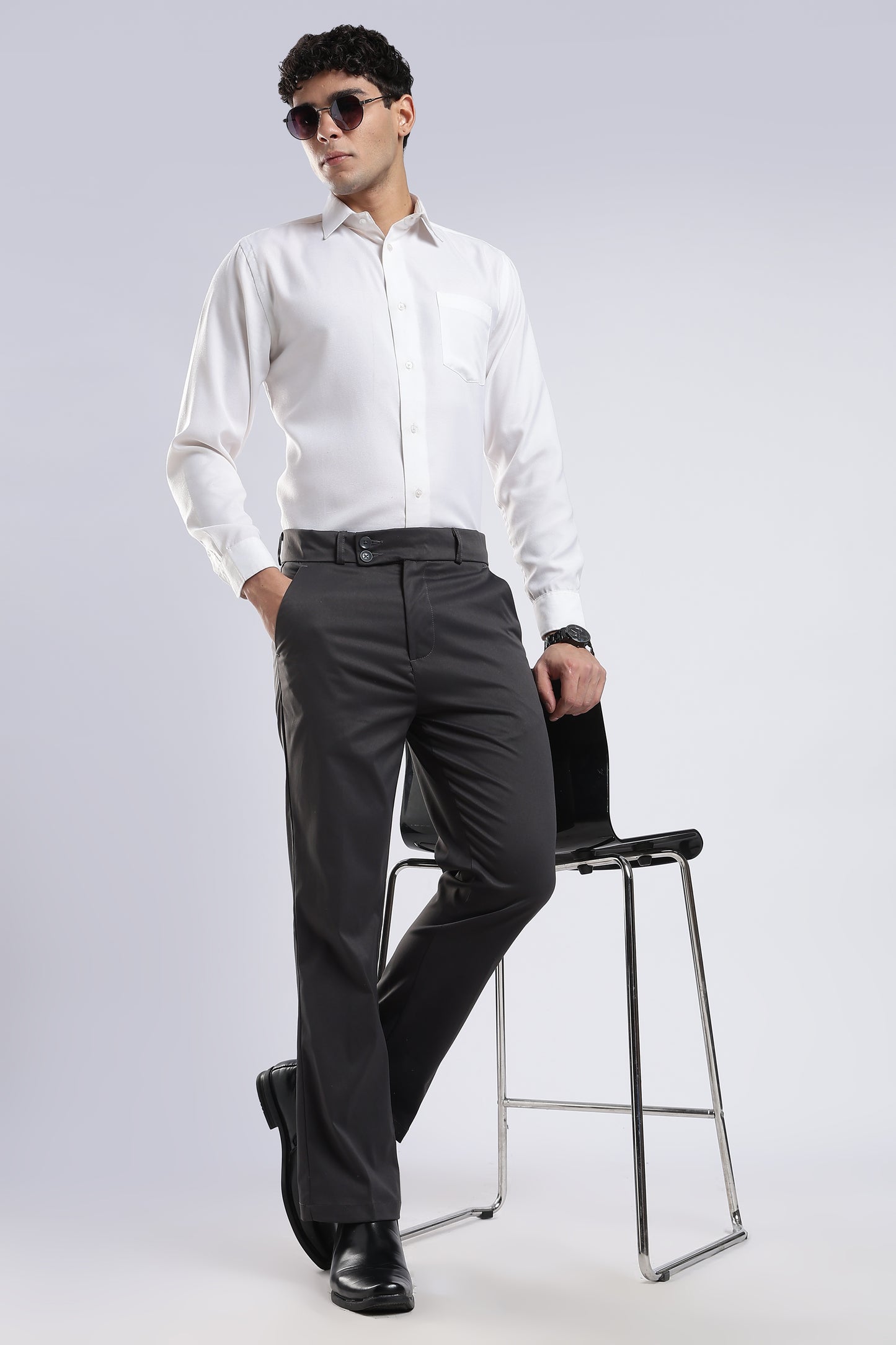 Men Boot Cut Suede-Navy