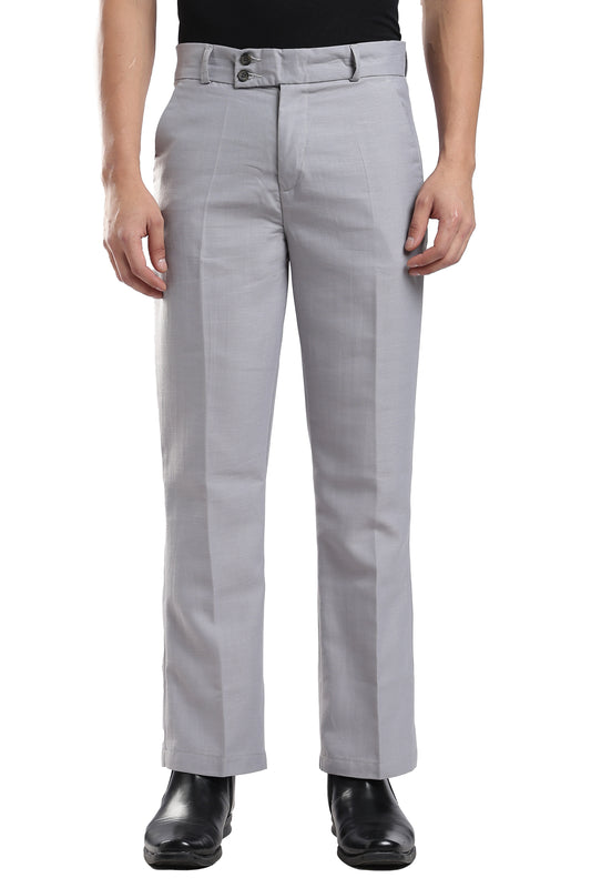 Men Boot Cut Linen Slub-Lt Grey