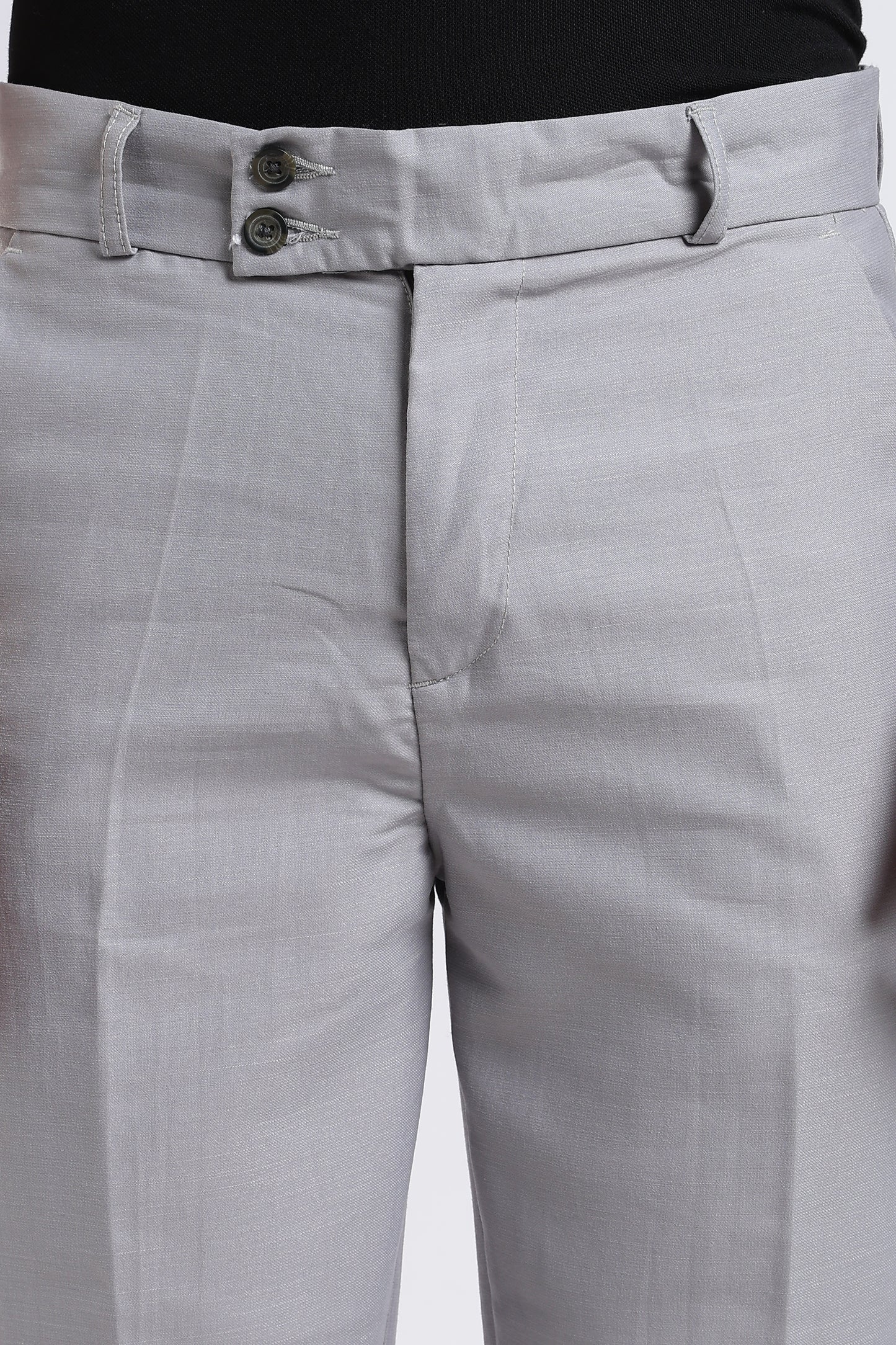 Men Boot Cut Linen Slub-Lt Grey