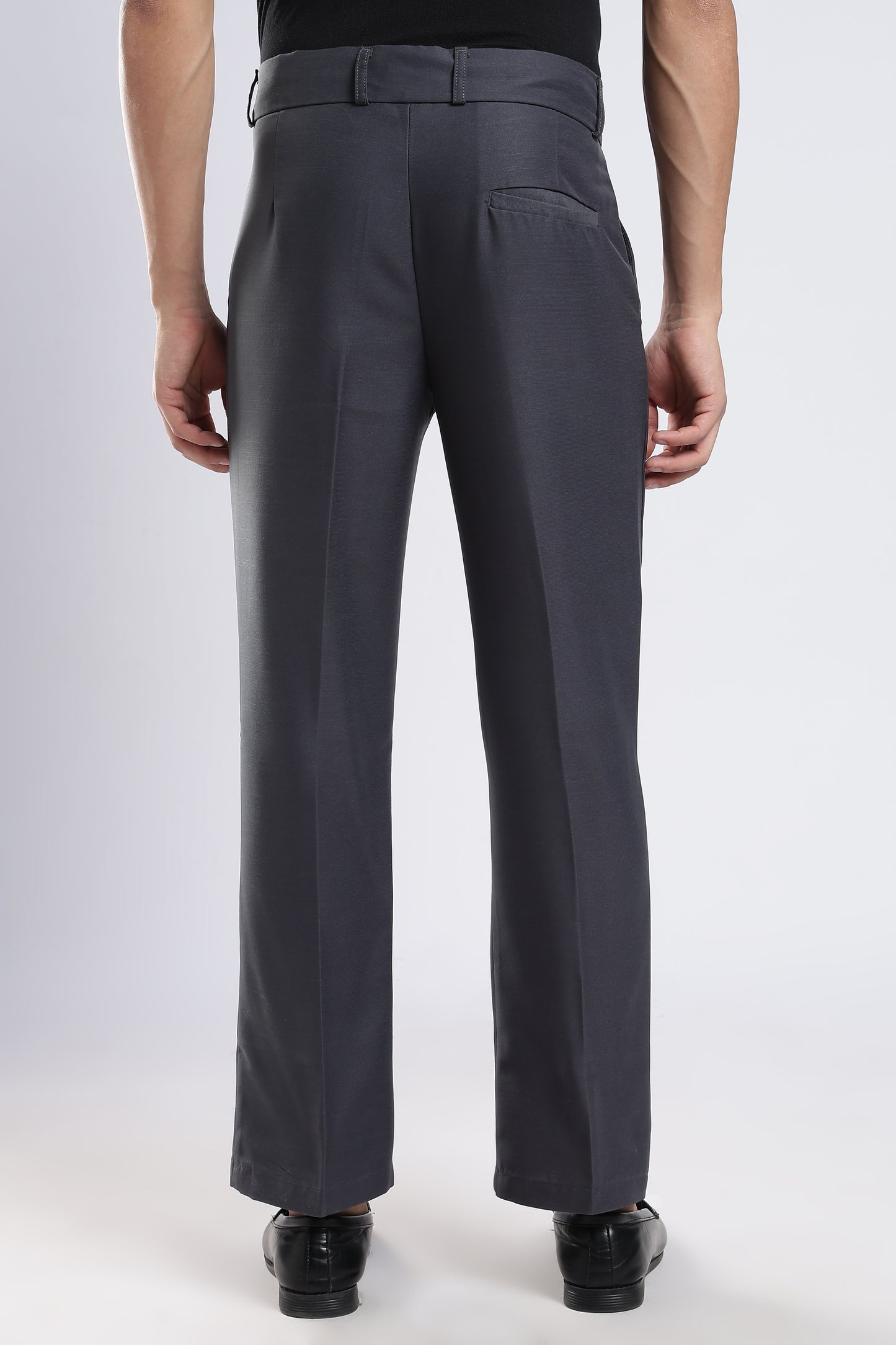 Men Boot Cut Linen Slub-Dk Grey