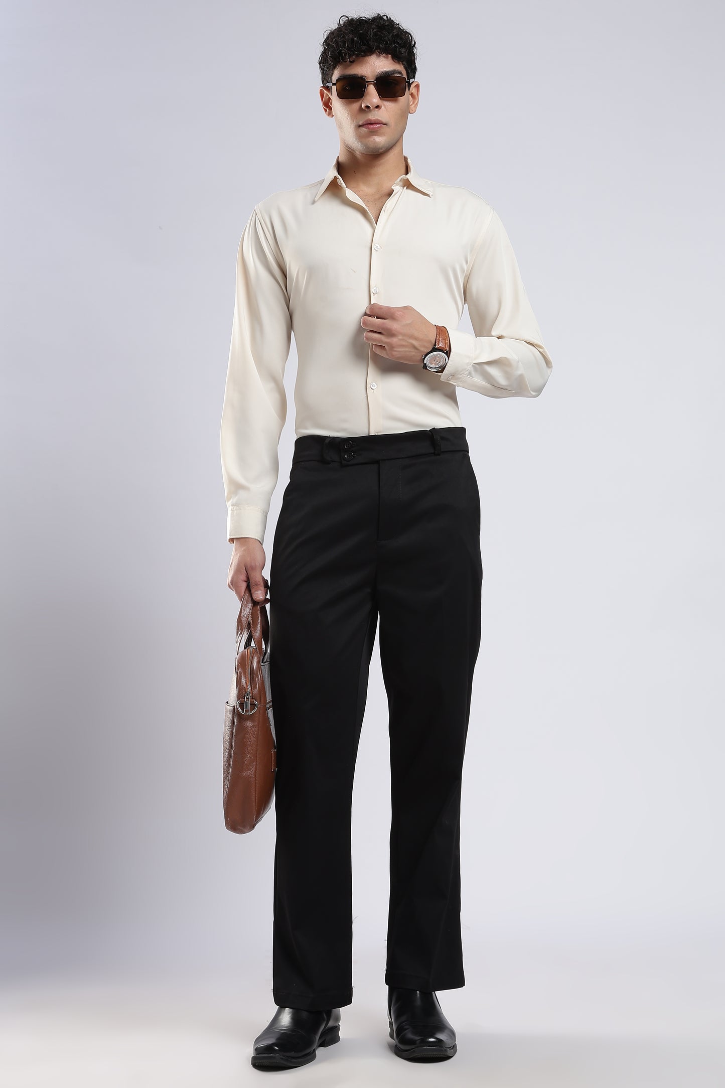 Men Boot Cut Suede-Black