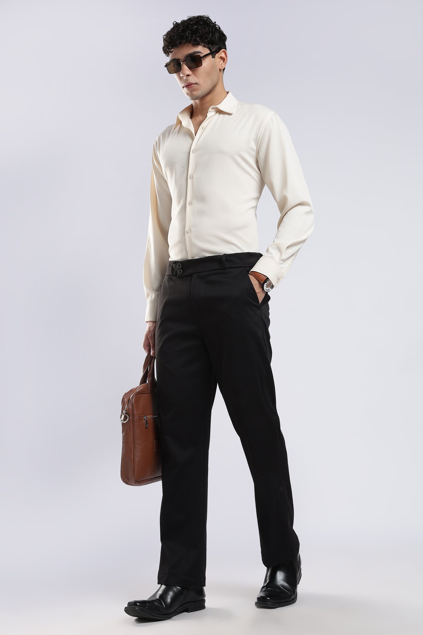 Men Boot Cut Suede-Black