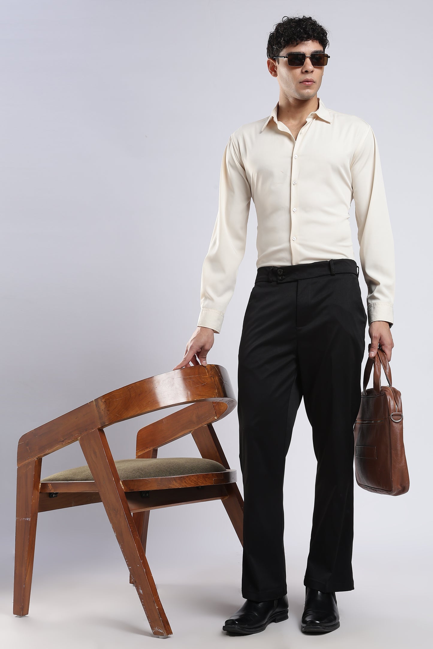 Men Boot Cut Suede-Black