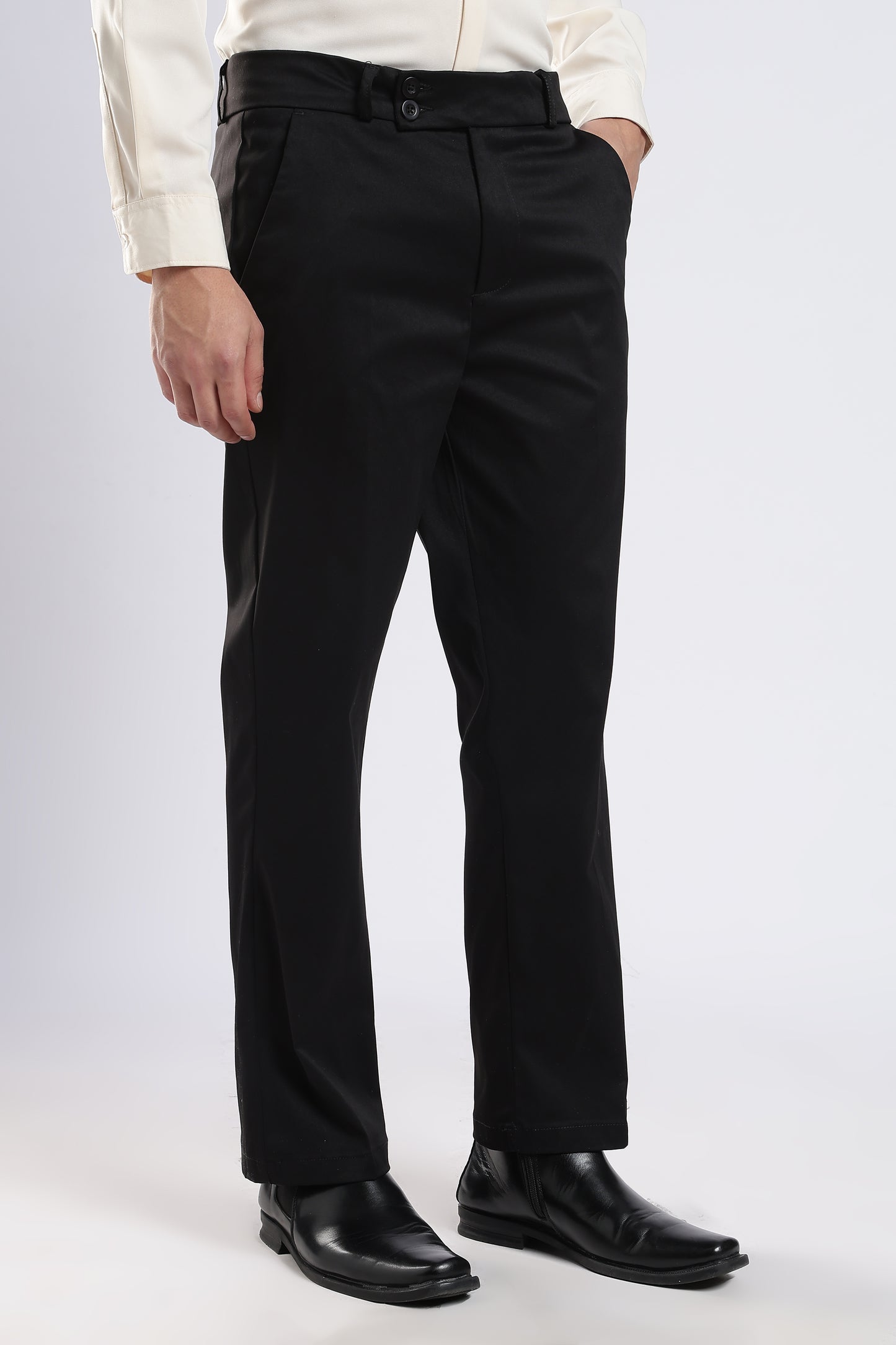 Men Boot Cut Suede-Black