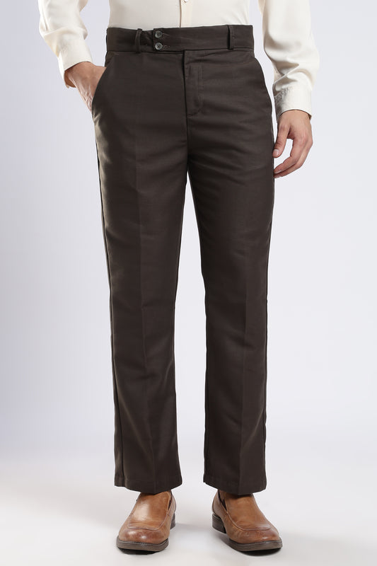 Men Boot Cut Linen Slub-Olive