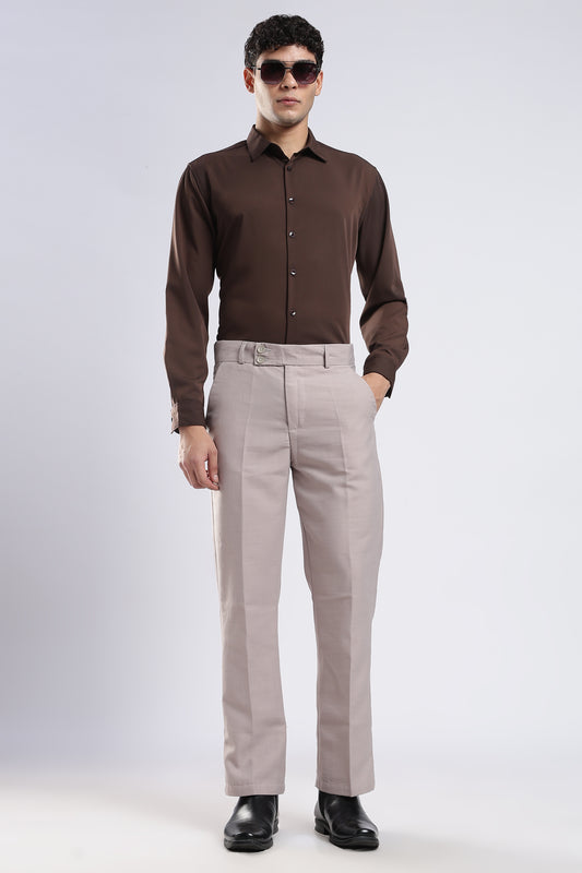 Men Boot Cut Linen Slub-Fawn