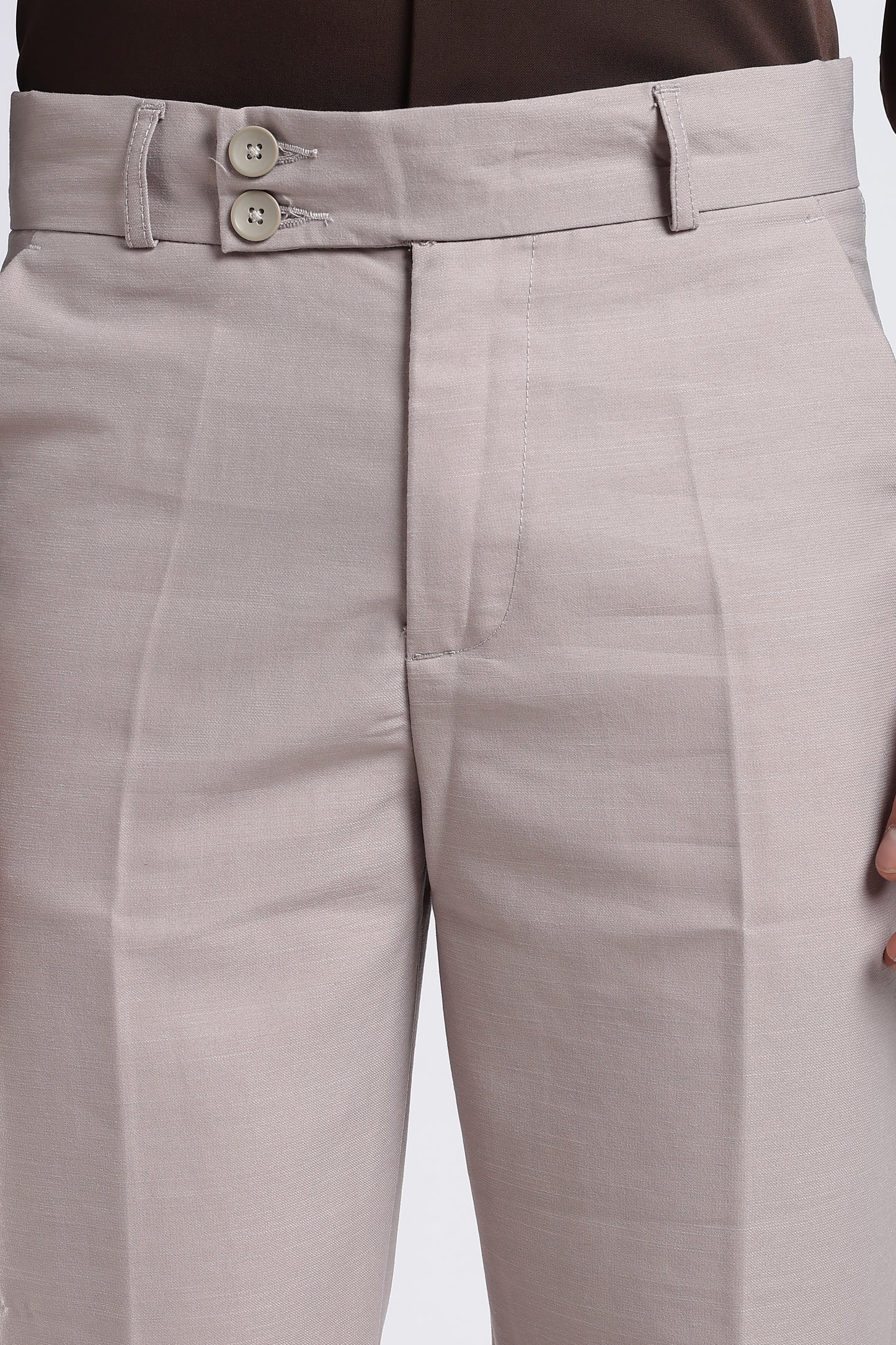 Men Boot Cut Linen Slub-Fawn