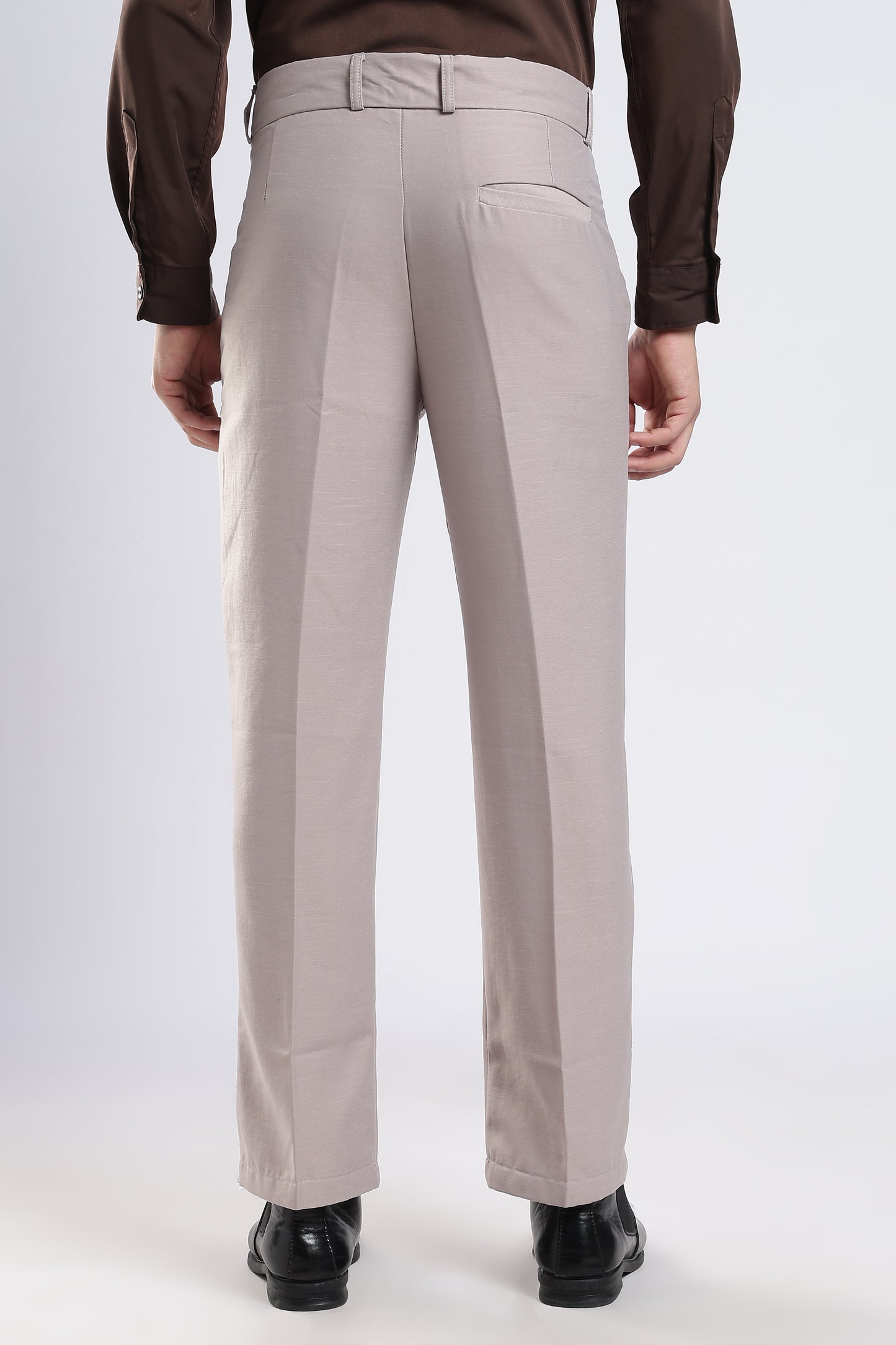 Men Boot Cut Linen Slub-Fawn