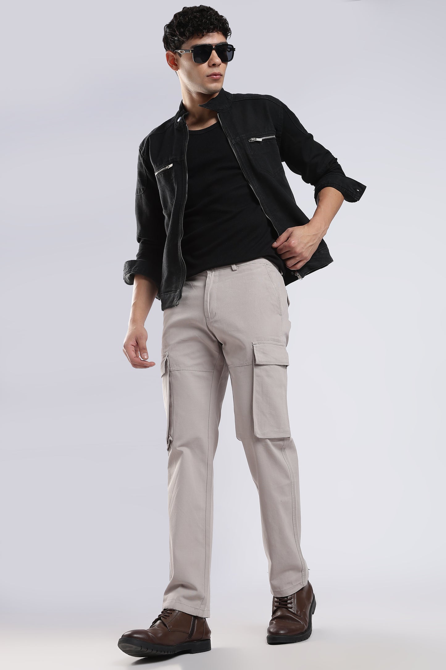 Men Dobby Cargo-Grey