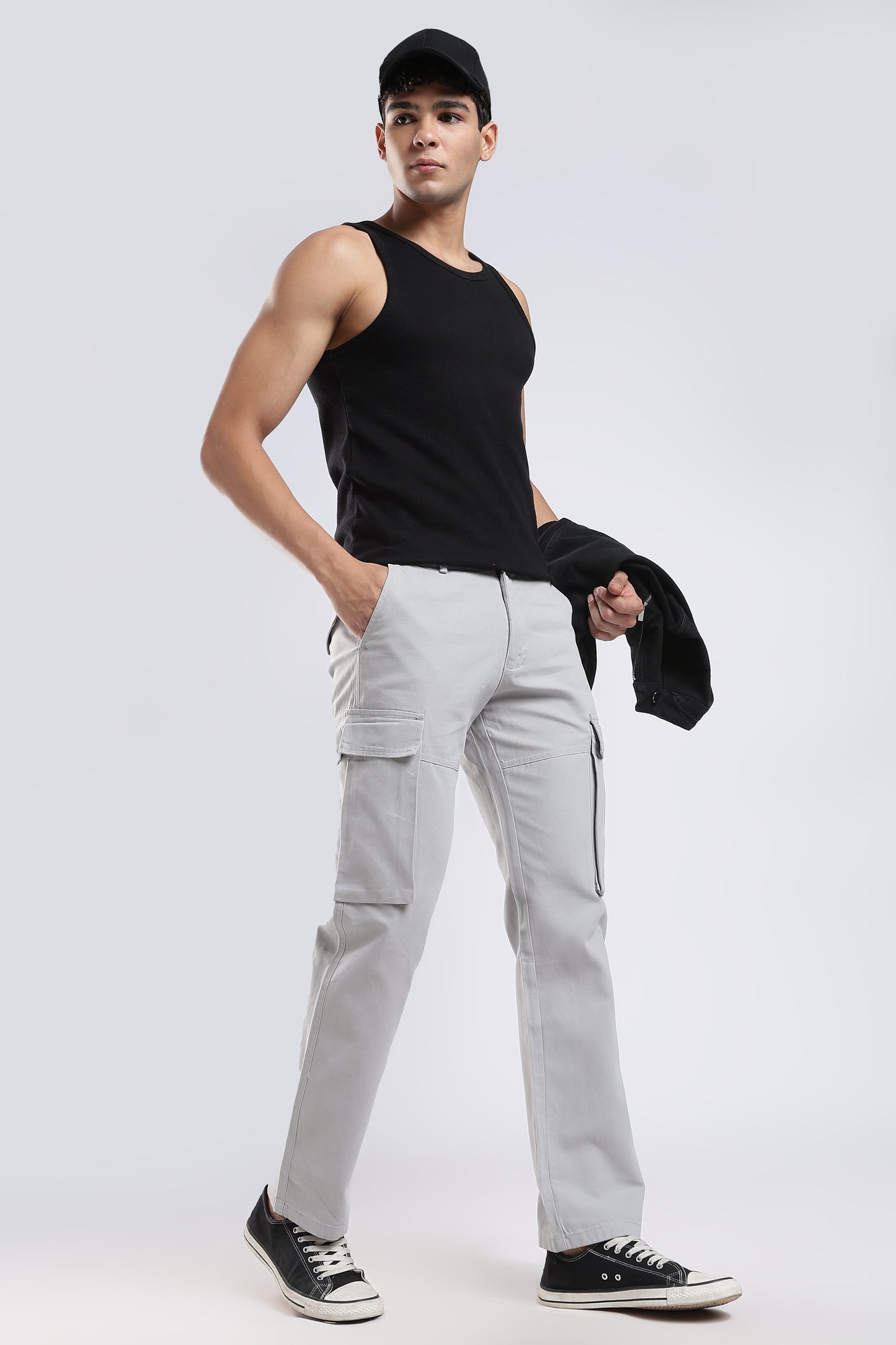 Men Dobby Cargo-Lt Grey