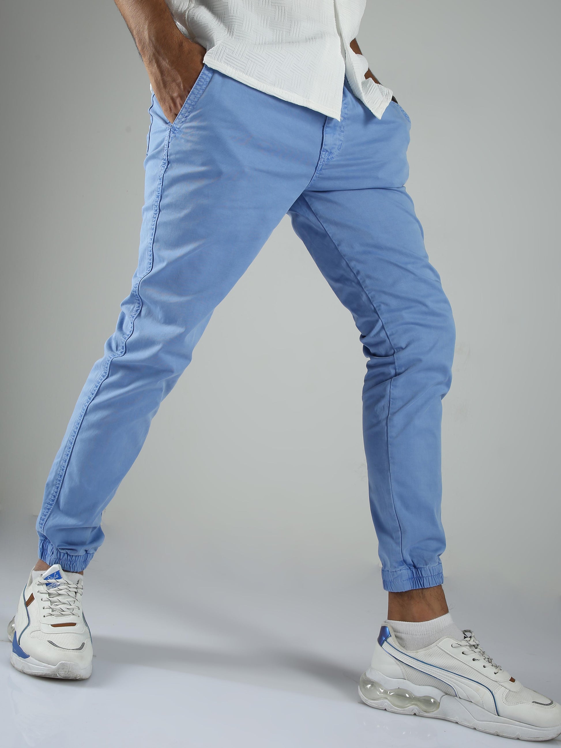 Mens Joggers Light Blue Jogging Pants Jogger Pants Bewakoof Denim