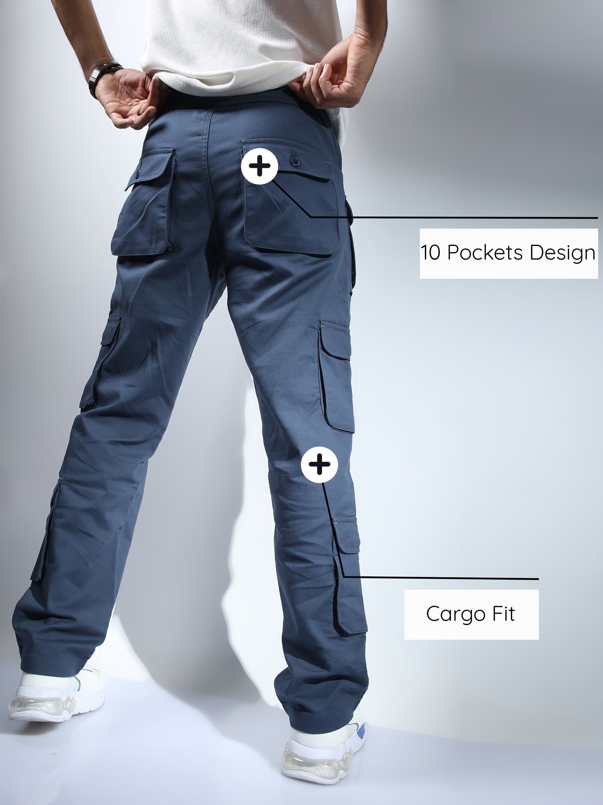 Aqua Baggy Cargo Pants For Men