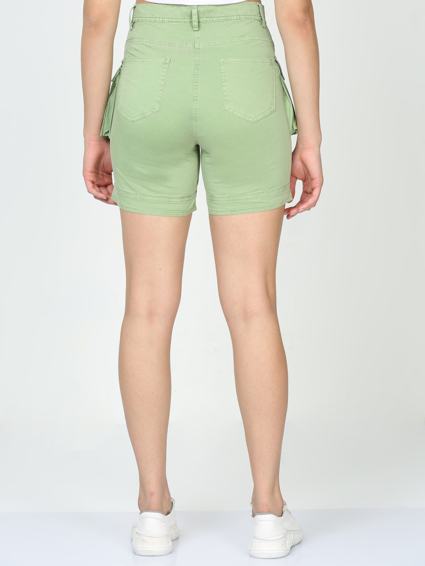 Women Mint Cargo Shorts