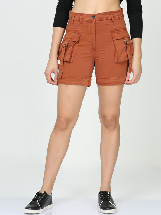 Cargo Rust Shorts for Women
