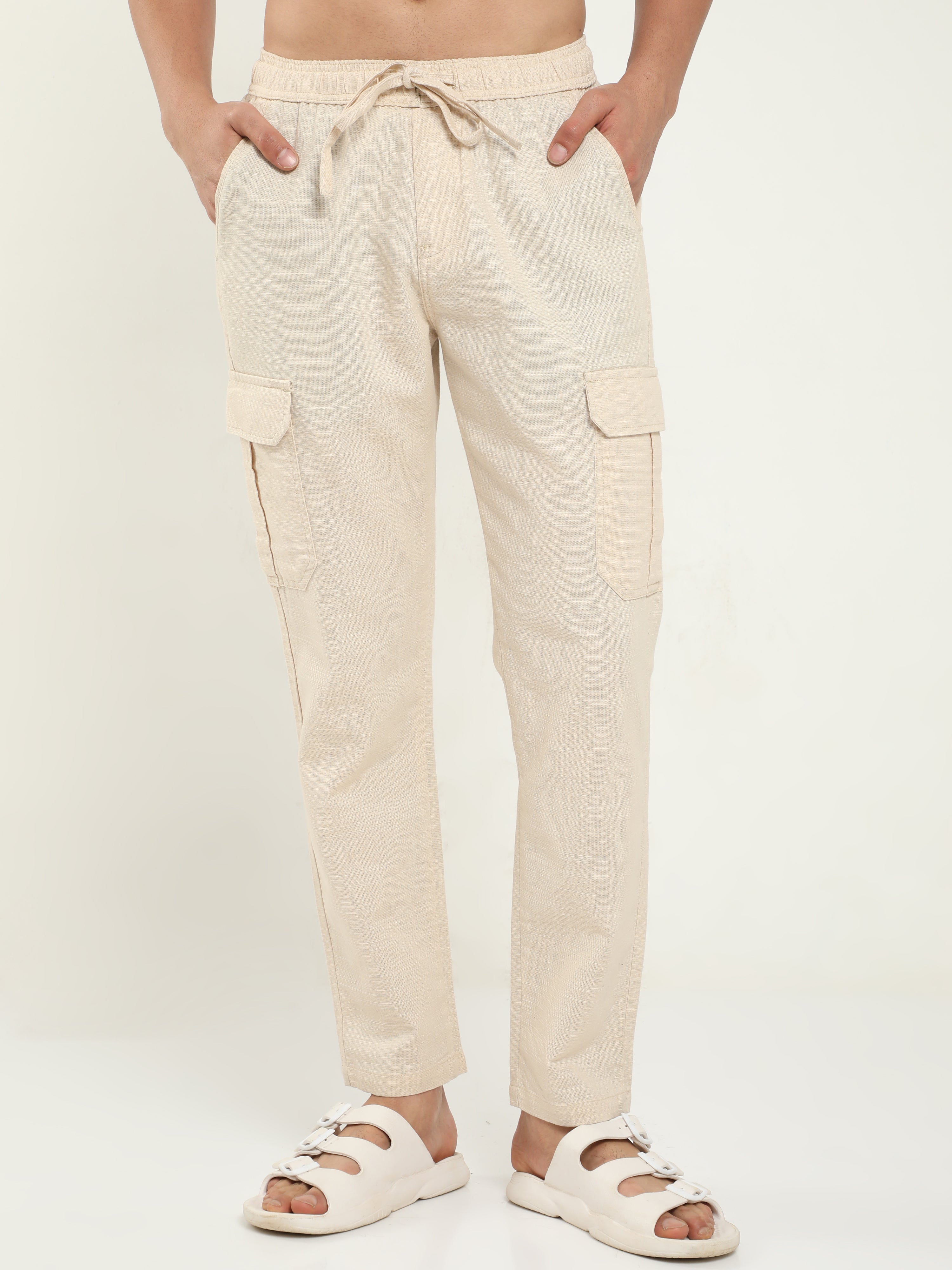 Buy Linen Cargo Trousers Online in India