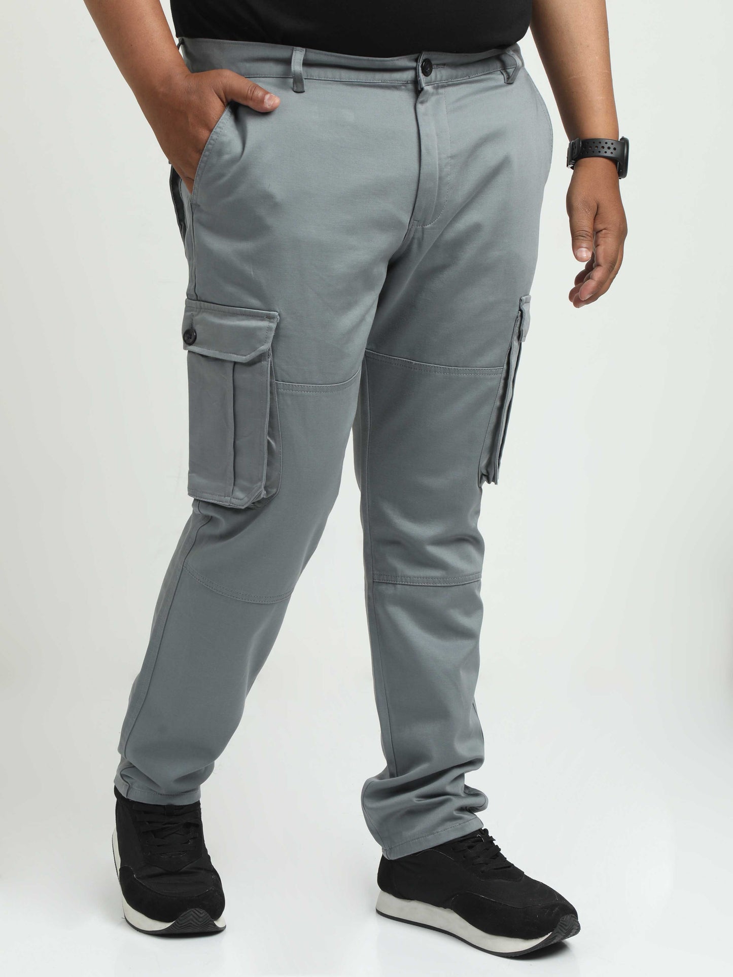 Buy Cool Grey Big Size Cargo Pants for Men at Great Price