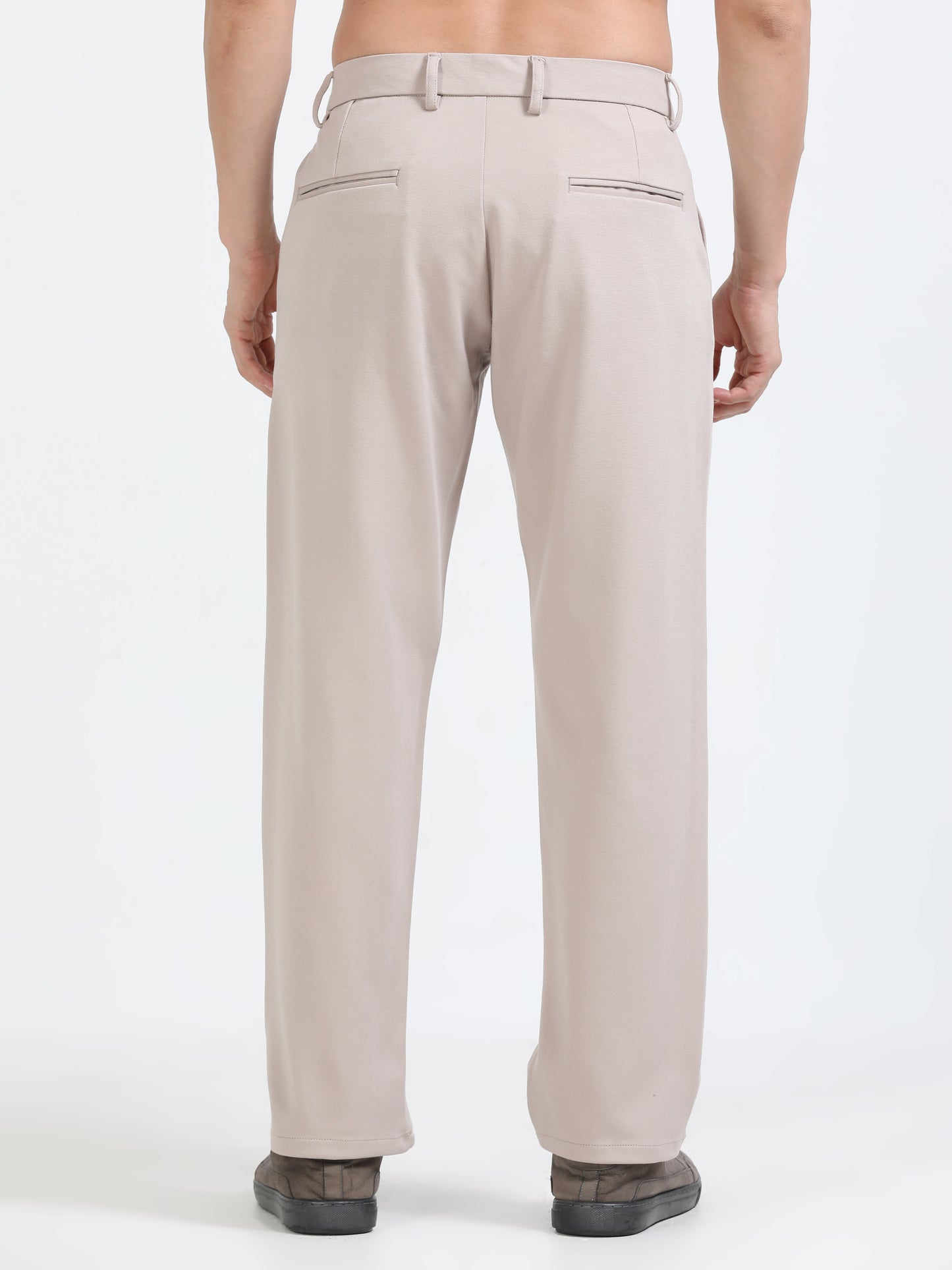 Men Tencil Leisure Trousers-Beige