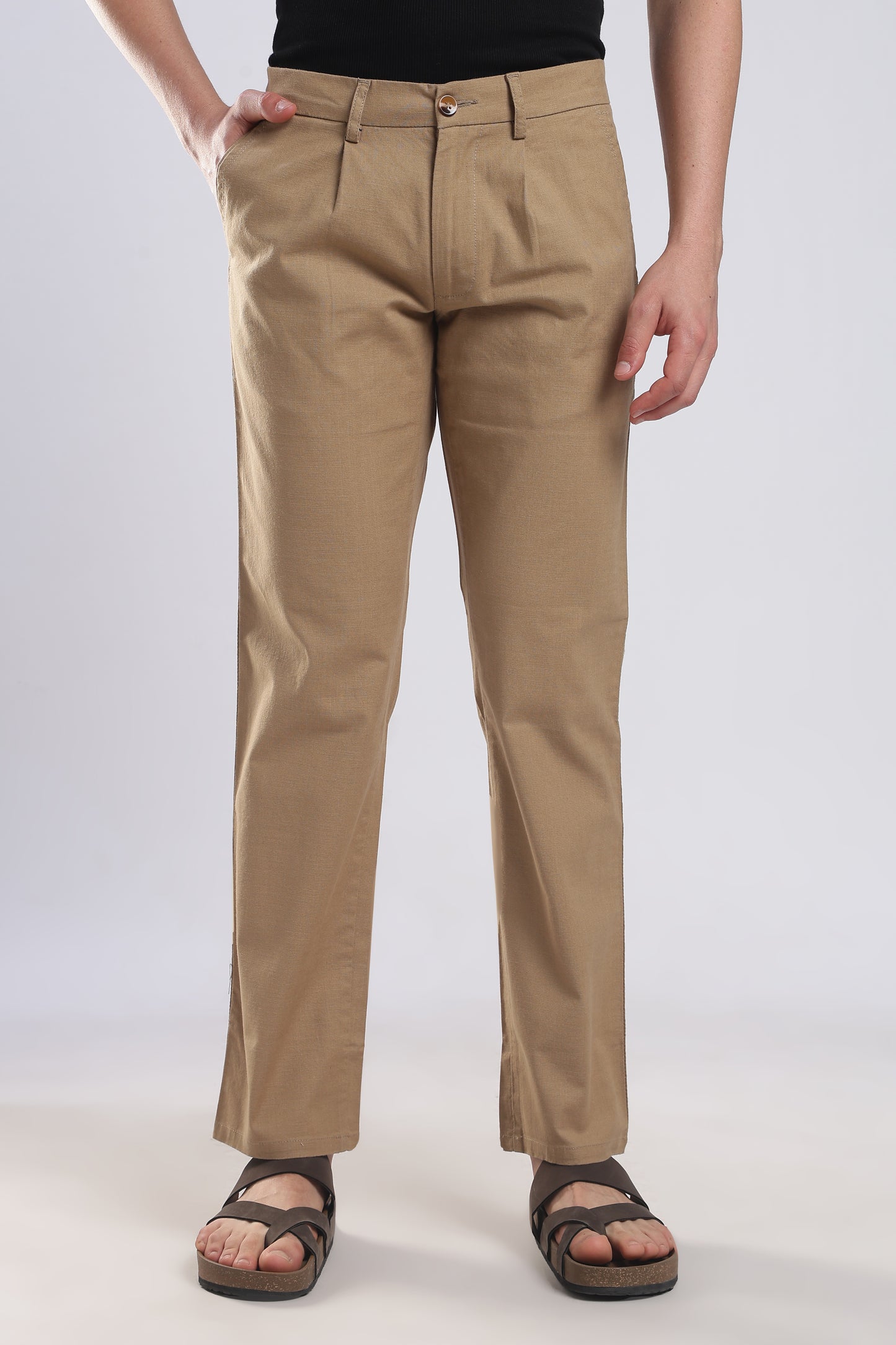 Linen Pleat Traveller-Khakhi