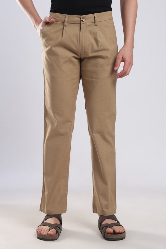 Linen Pleat Traveller-Khakhi