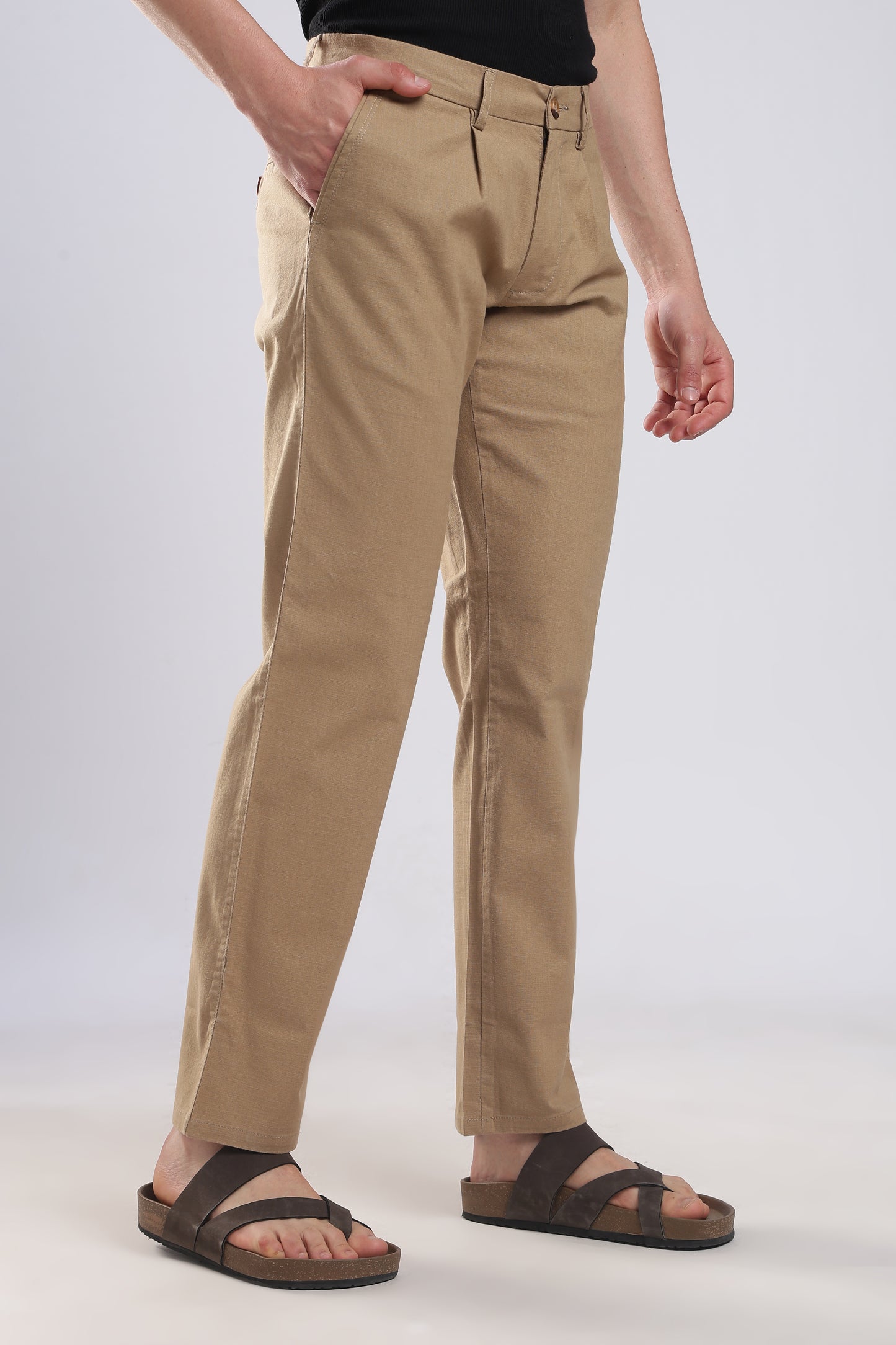 Linen Pleat Traveller-Khakhi