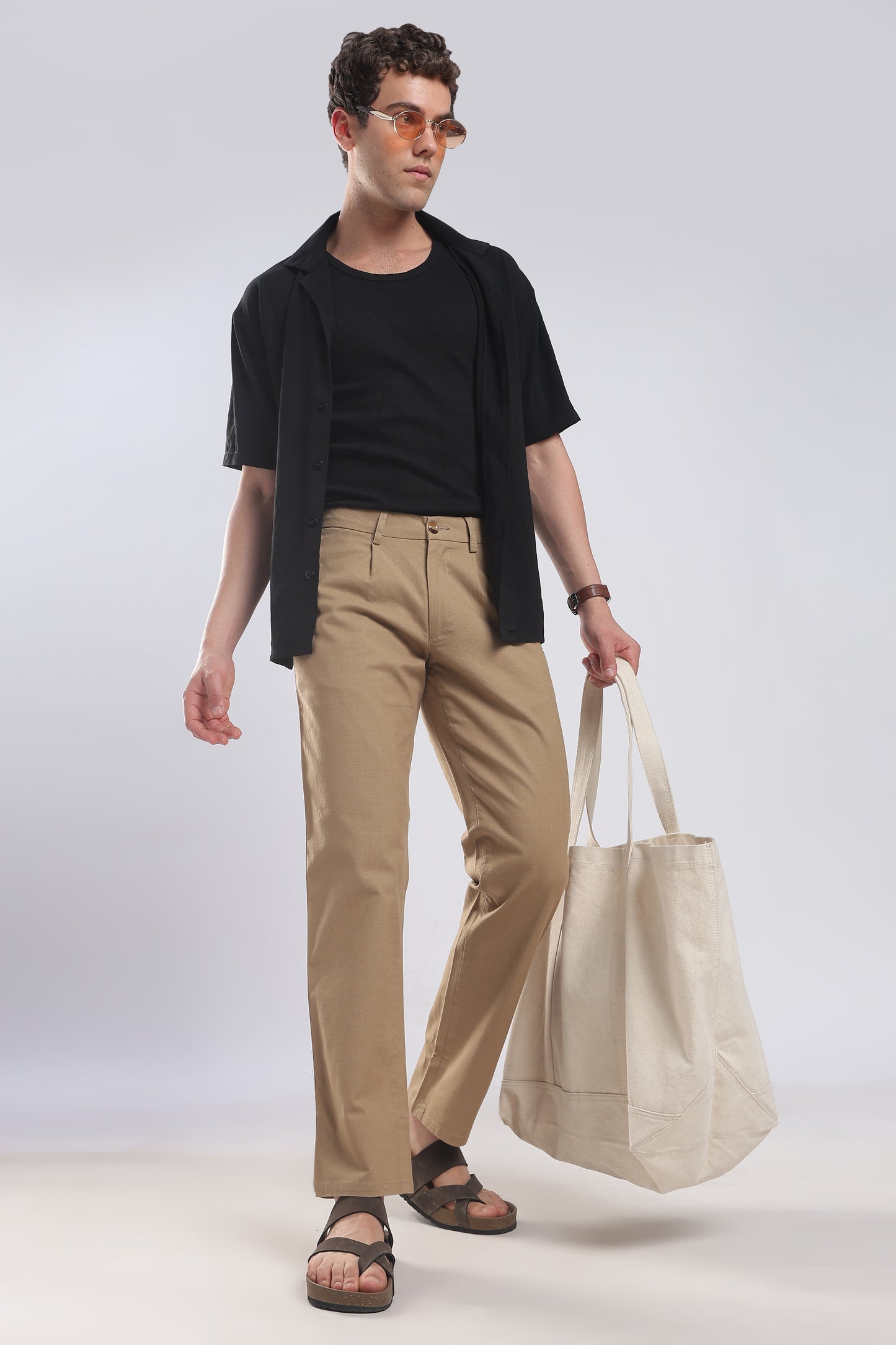 Linen Pleat Traveller-Khakhi