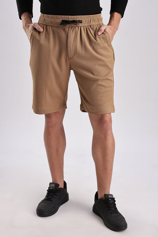 Men Jacquad Shorts-Fawn