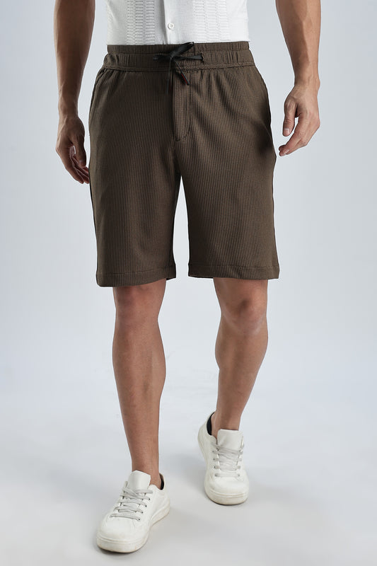 Men Jacquad Shorts-Olive