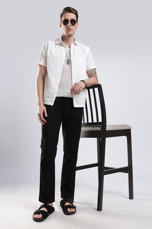 Linen Pleat Traveller-Black