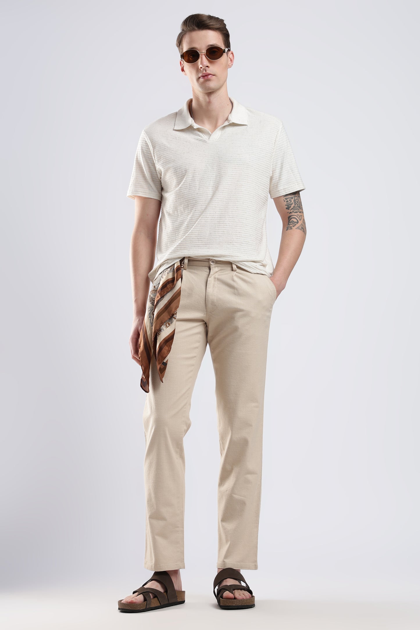 Linen Pleat Traveller-Cream