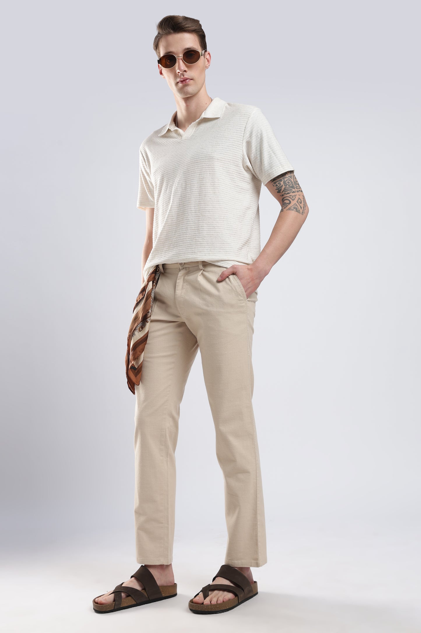 Linen Pleat Traveller-Cream