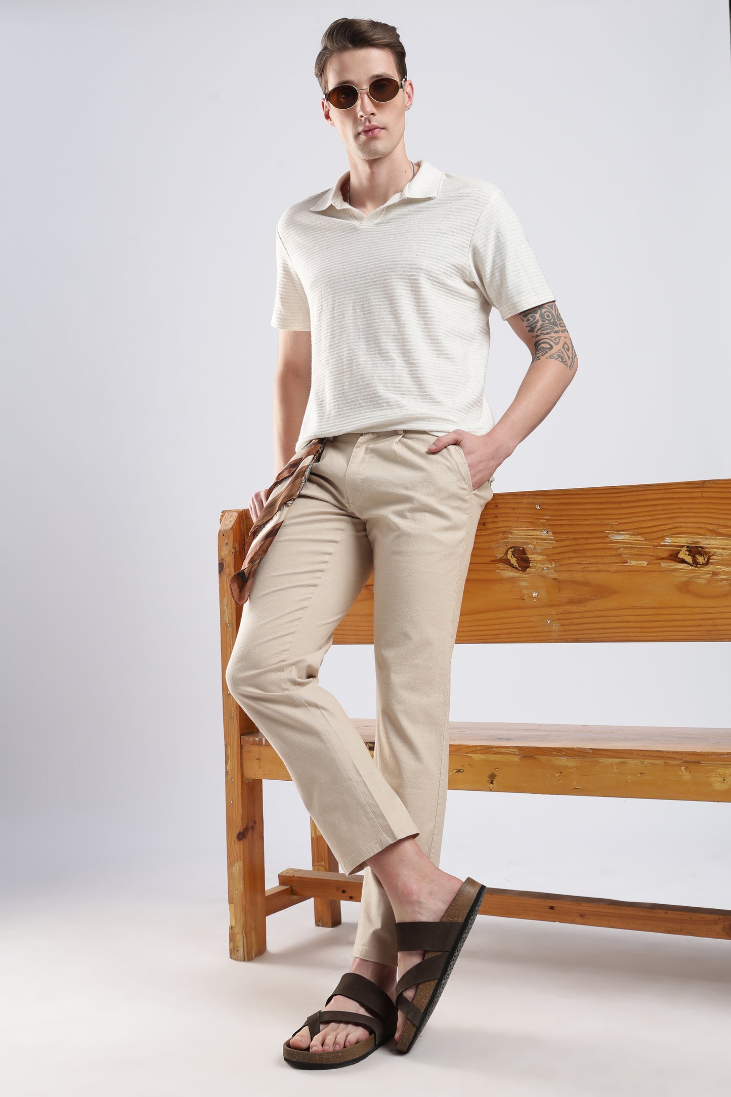 Linen Pleat Traveller-Cream