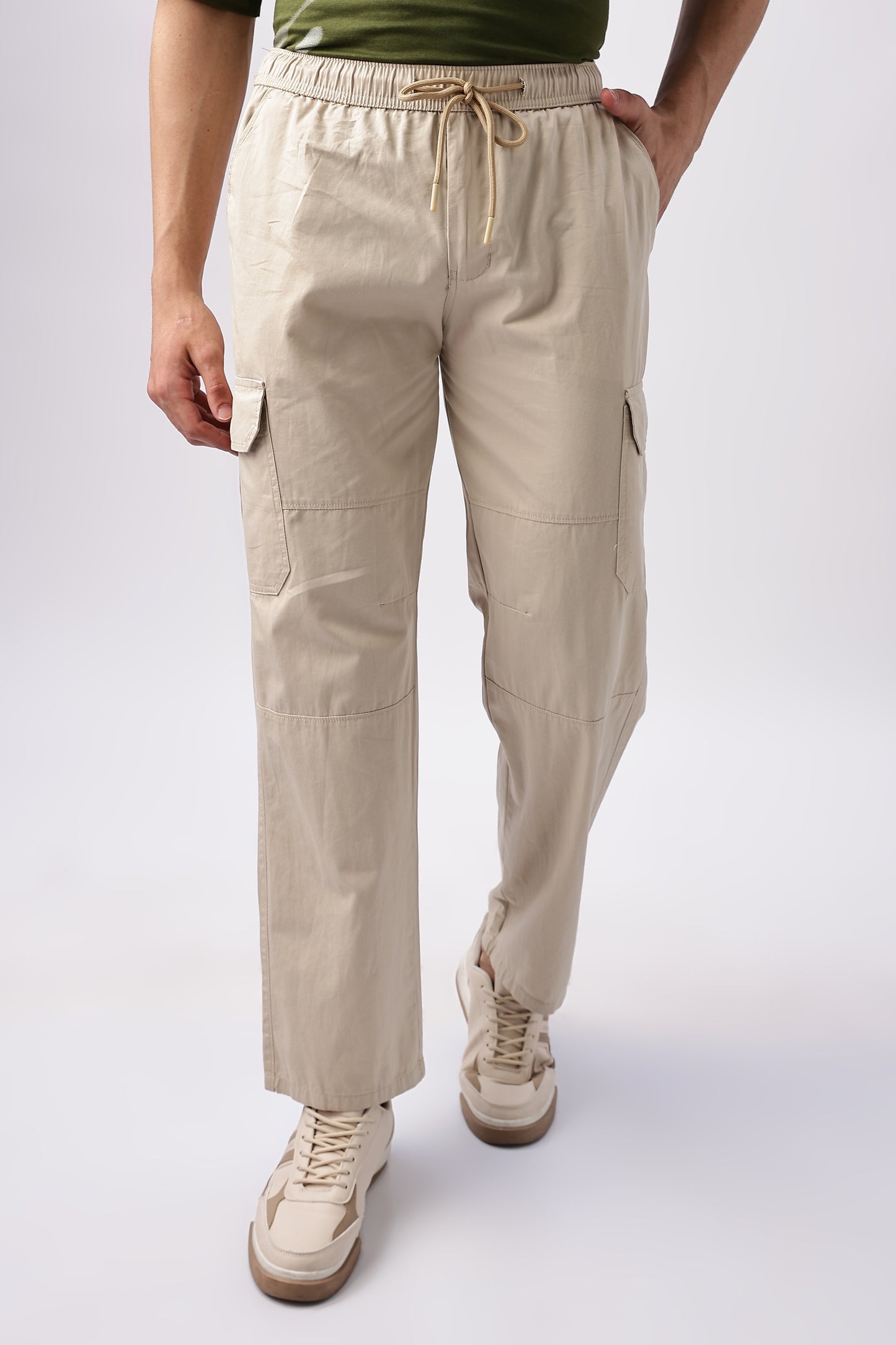 beige cargo men