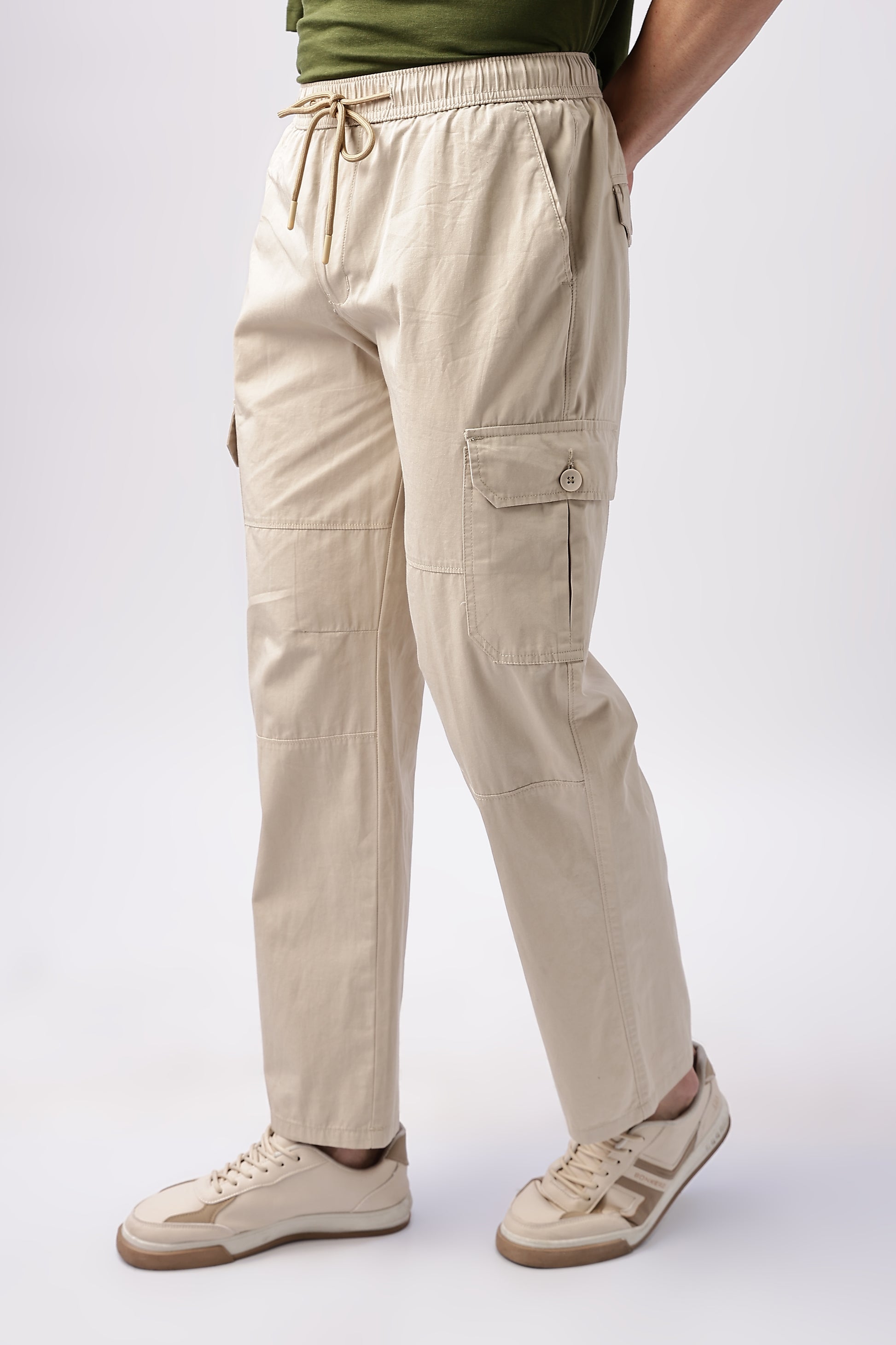 beige cargo men